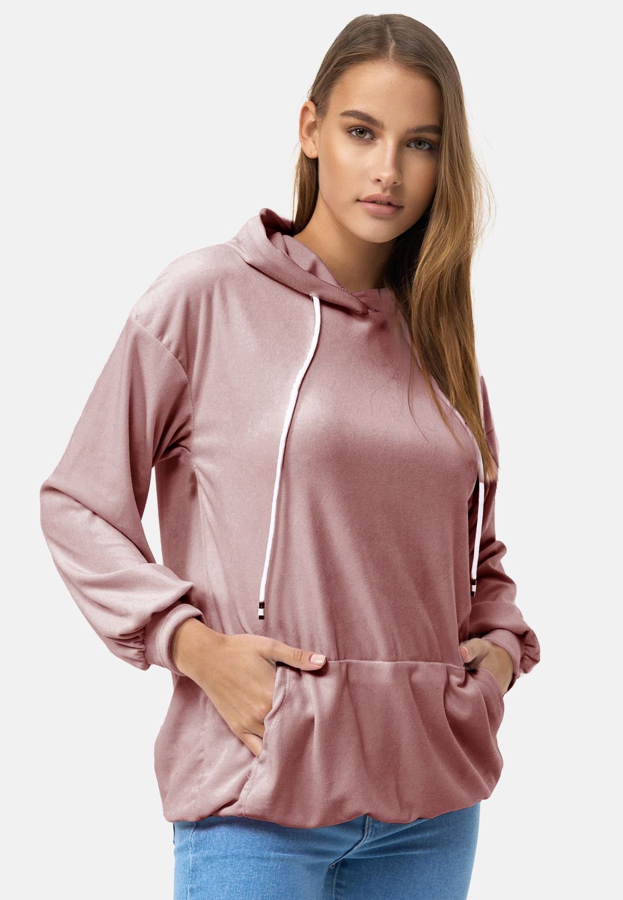 enflame Hoodie Langer Kapuzen Oversized Velours günstig online kaufen