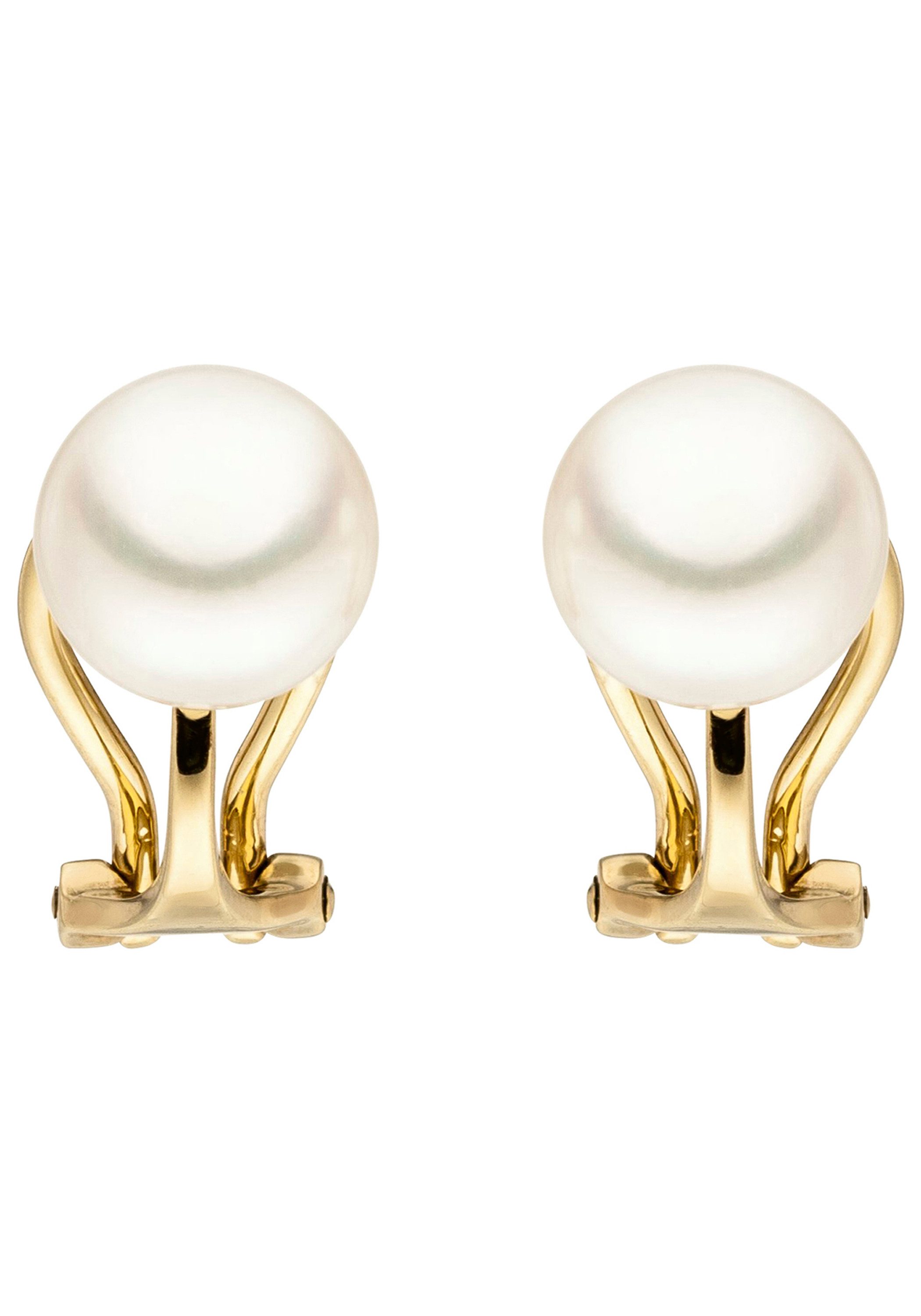 JOBO Paar Ohrclips, 585 Gold mit Süßwasser-Zuchtperlen günstig online kaufen