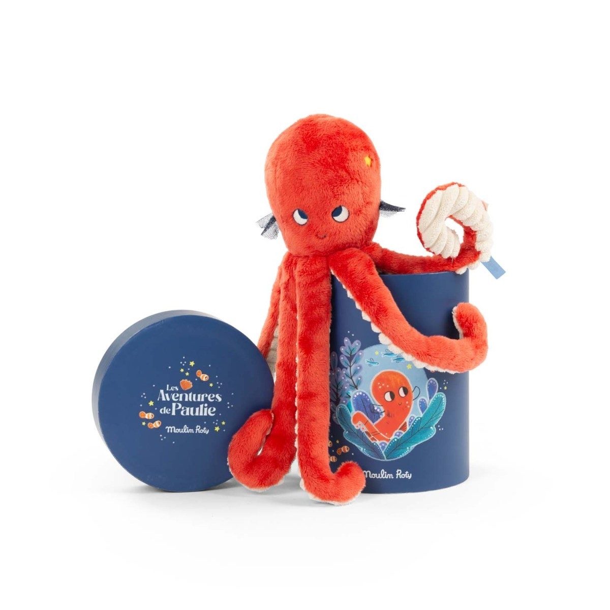 Moulin Roty Kuscheltier Plüschtier Oktopus Paulie weiches Kuscheltier für Babys und Kinder (1-St)