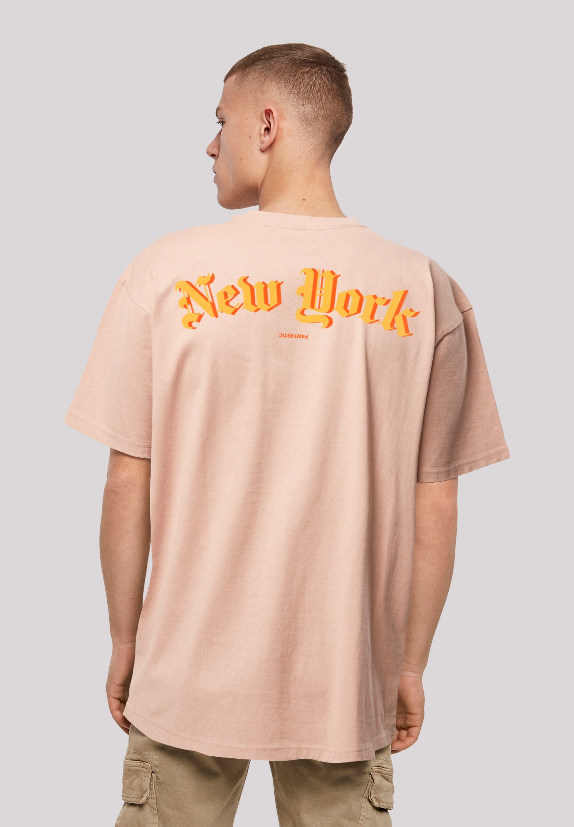 F4NT4STIC T-Shirt New York Orange OVERSIZE TEE Print amber