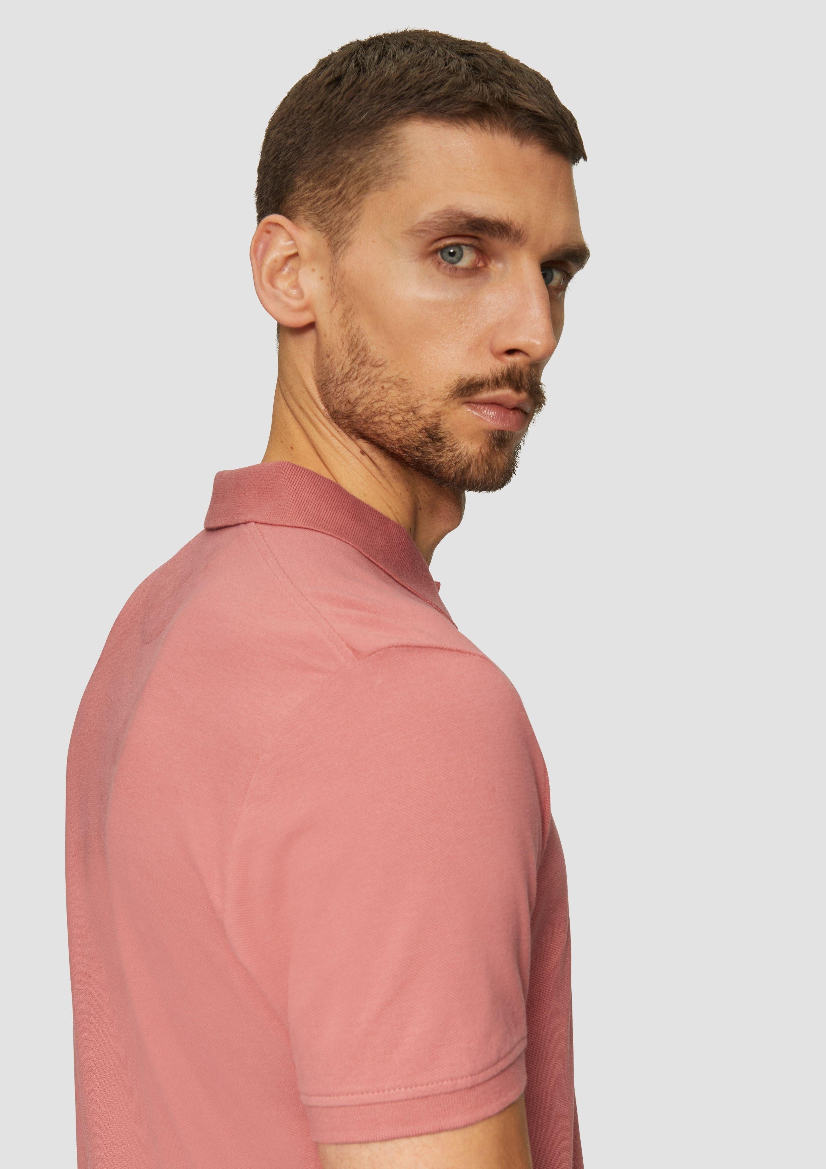 s.Oliver Kurzarmshirt Poloshirt aus Baumwollpiqué Logo günstig online kaufen