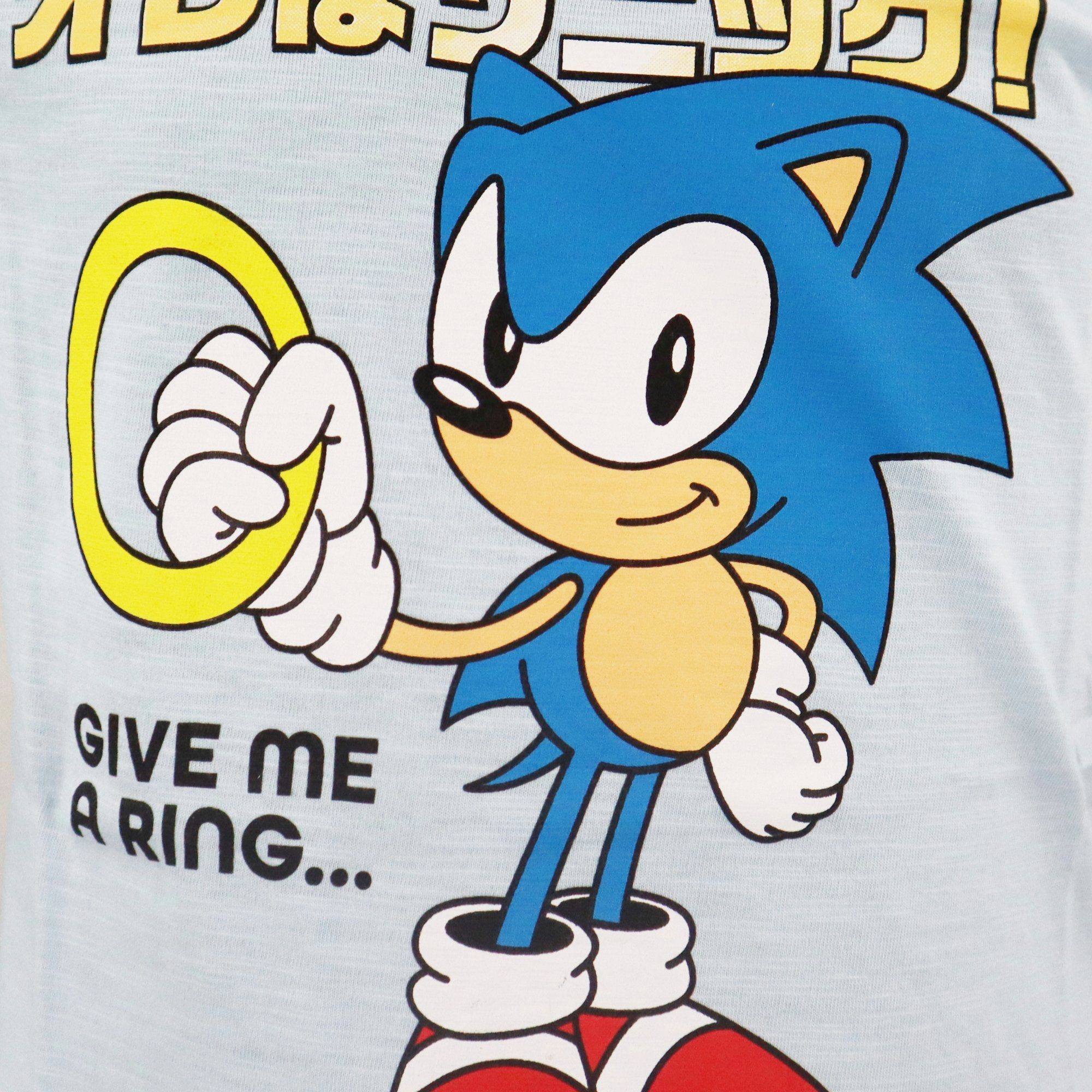 Hellblau Sonic Blau, 152 100% Shirt Gr. bis Kinder Baumwolle Langarmshirt Hedgehog langarm The Junge The Hedgehog Sonic 104