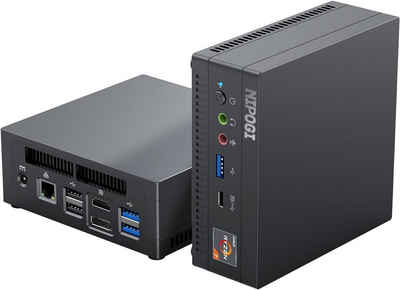 NiPoGi (4C/8T, bis zu 4,0 GHz) Mini-PC (AMD ‎Ryzen 7, ‎AMD Ryzen 7, 16 GB RAM, 512 GB SSD, HDMI/Type-C/DP Output, RJ45-LAN, WiFi 5, BT 4.2)