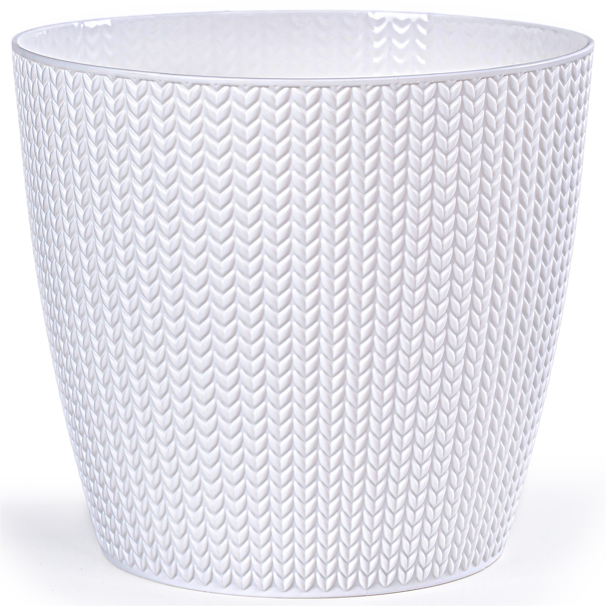 KONZEPT Blumentopf Ø 26 cm, 9 L, in Grasgeflecht-Optik, aus recyceltem Kunststoff, Grasgeflecht-Optik, Volumen: 9 L