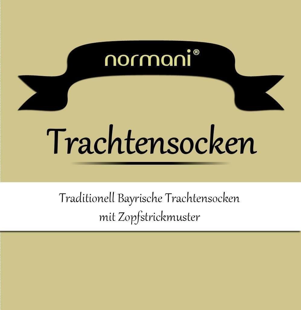 normani Trachtensocken Trachten-Kniestrümpfe (1 Zopfmuster Traditionelles Paar) Burgund