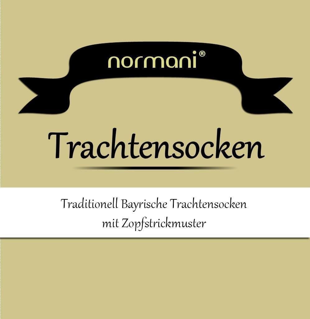 normani Traditionelles Trachten-Kniestrümpfe Loden Trachtensocken (1 Zopfmuster Paar)