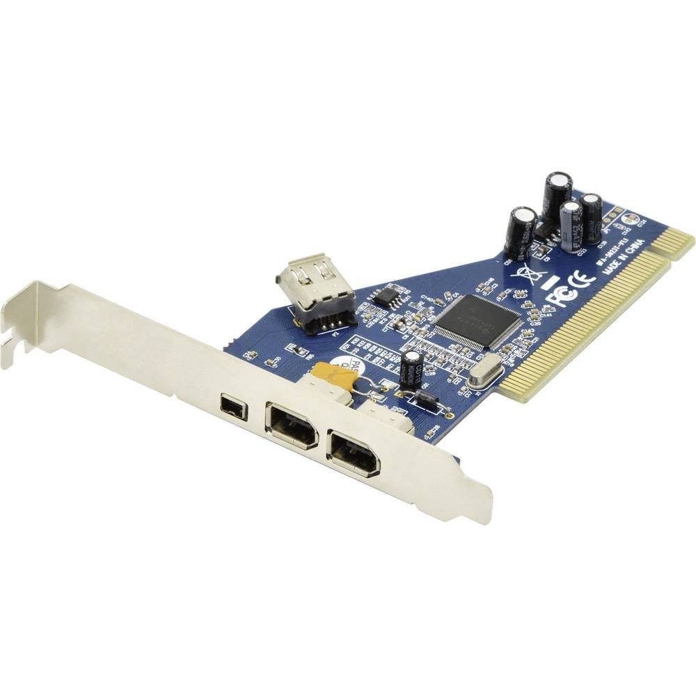 Digitus Firewire 400 PCI Karte, 4-Port, IEEE 1394a, 2x Modulkarte