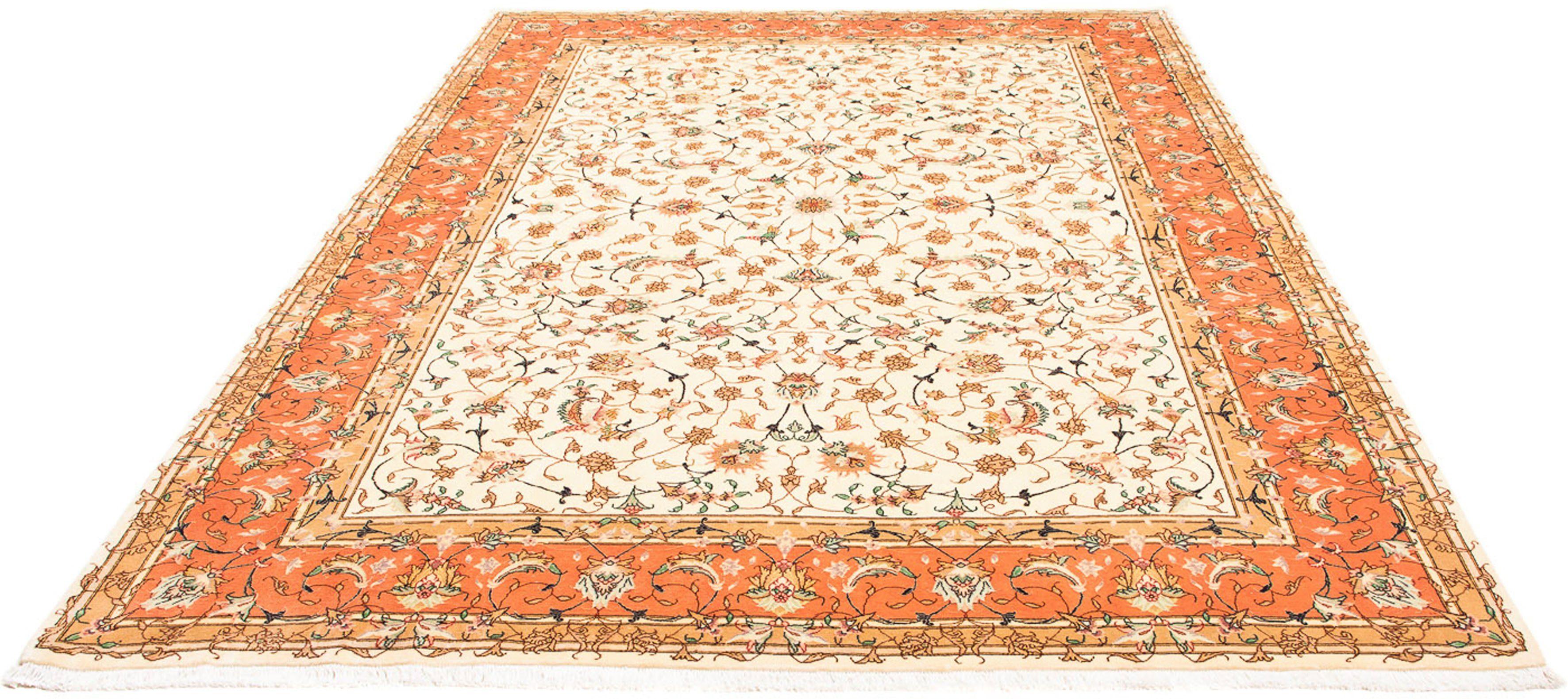 Orientteppich Perser - Täbriz - Royal - 281 x 201 cm - beige, morgenland, rechteckig, Höhe: 7 mm, Wohnzimmer, Handgeknüpft, Einzelstück mit Zertifikat