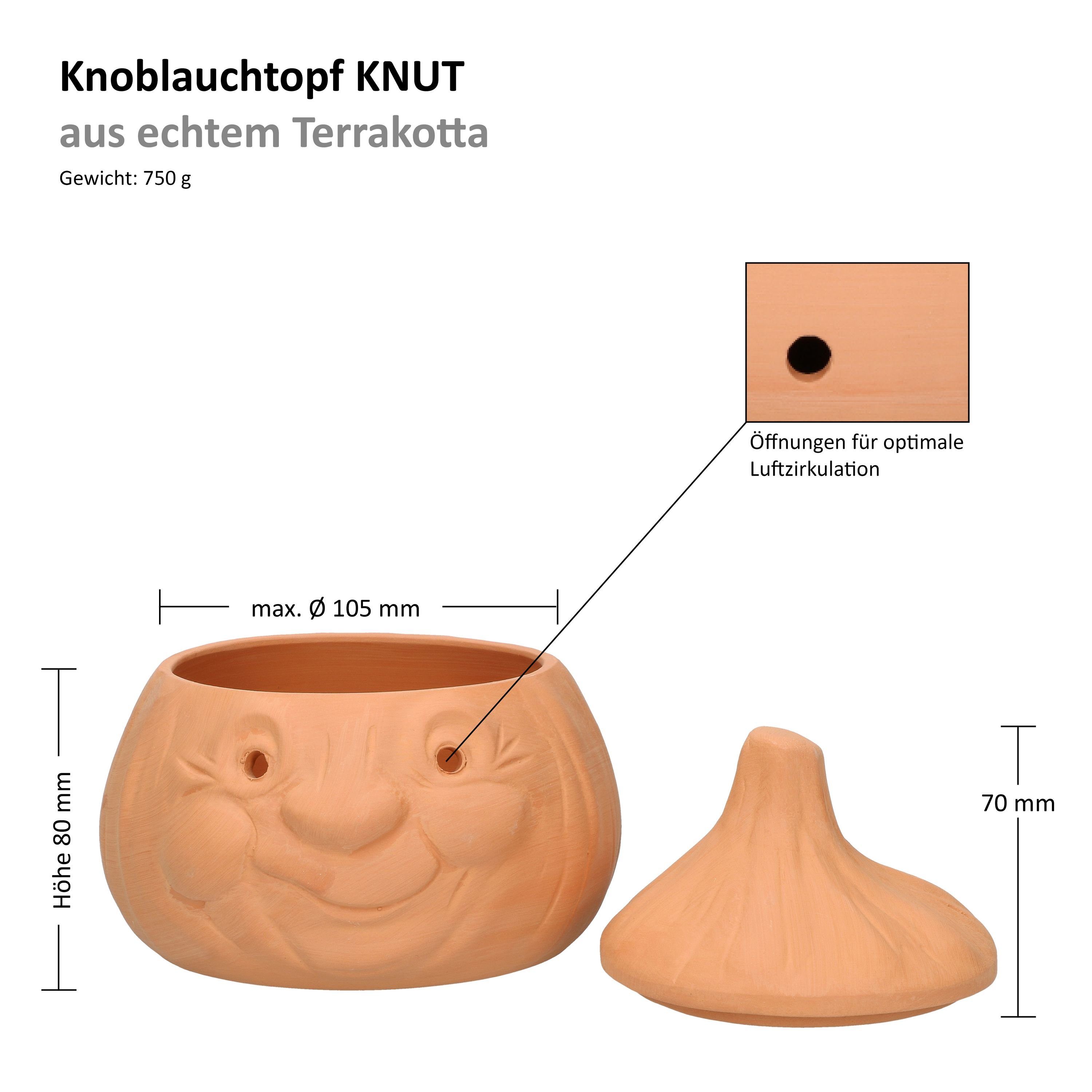 Steingut Knut Vorratsglas Knoblauchtopf Terrakotta, MamboCat