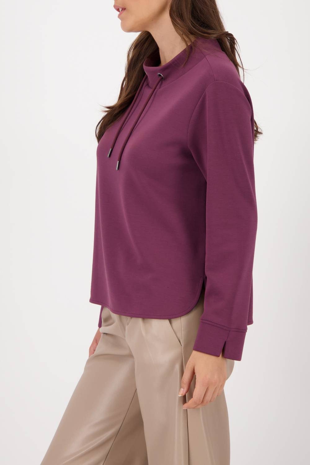 Monari Sweatshirt 809148 Stehkragen mit Bindeband günstig online kaufen