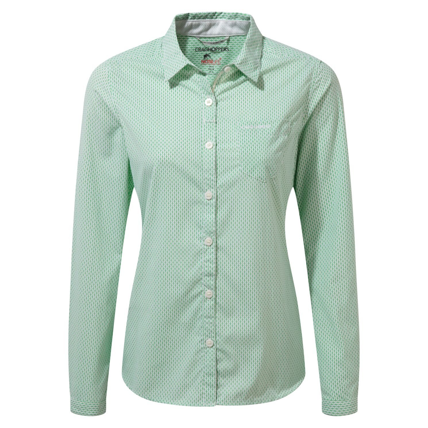 Craghoppers T-Shirt Craghoppers - NosiLife Shona LS Funktions Langarm Bluse, grün