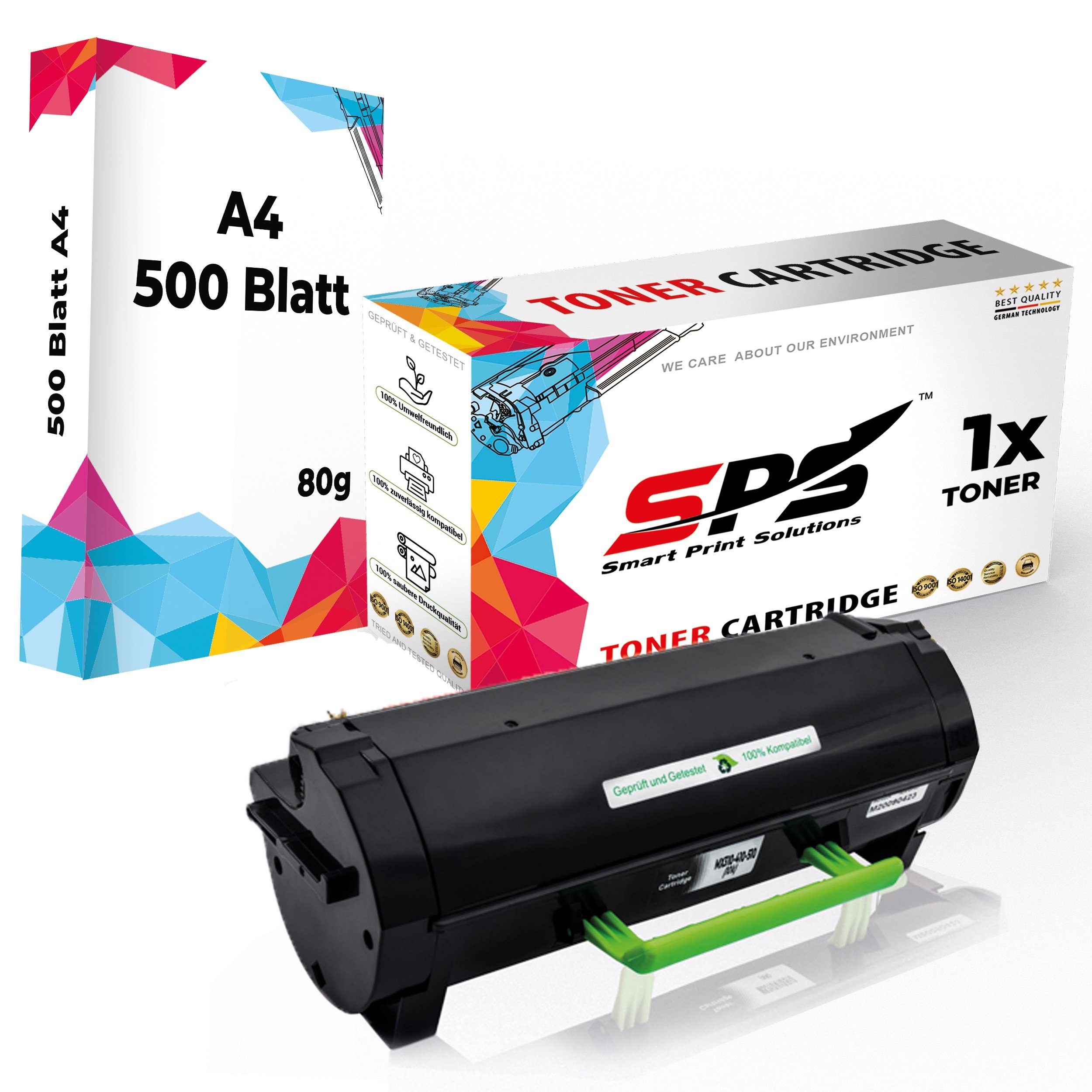 SPS Tonerkartusche Kompatibel für Lexmark MX510 602H 60F2H00, (1er Pack + A4 Papier)