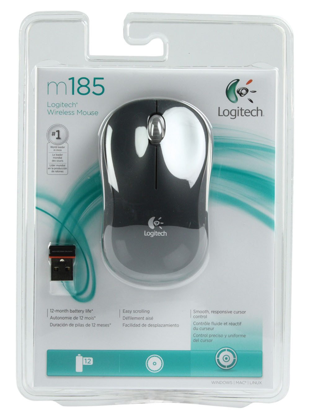 Logitech M185 - SWIFT GREY - EWR2 Maus (kabellos)