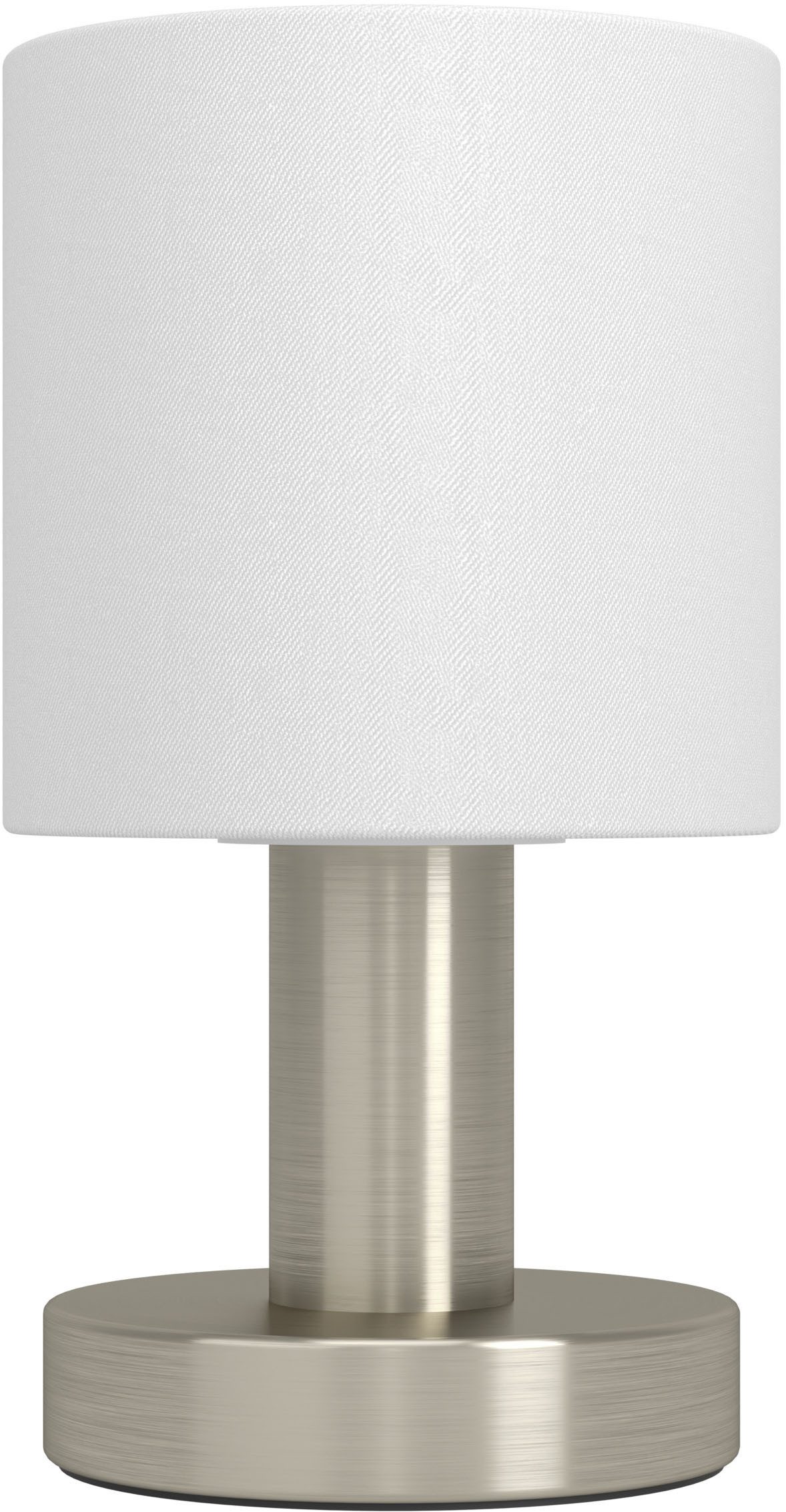 EGLO Tischleuchte MONTETTO Tischlampe - Stahl - E14 - 1X40W - IP20, Ein-/Ausschalter, ohne Leuchtmittel, Nachttischlampe, Schreibtischleuchte, Leselampe, H18 x Ø10 cm