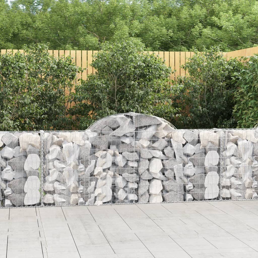 vidaXL Blumentopf Gabionen mit Hochbogen 3 Stk. 200x30x80/100 cm Verzinktes Eisen (3 St)