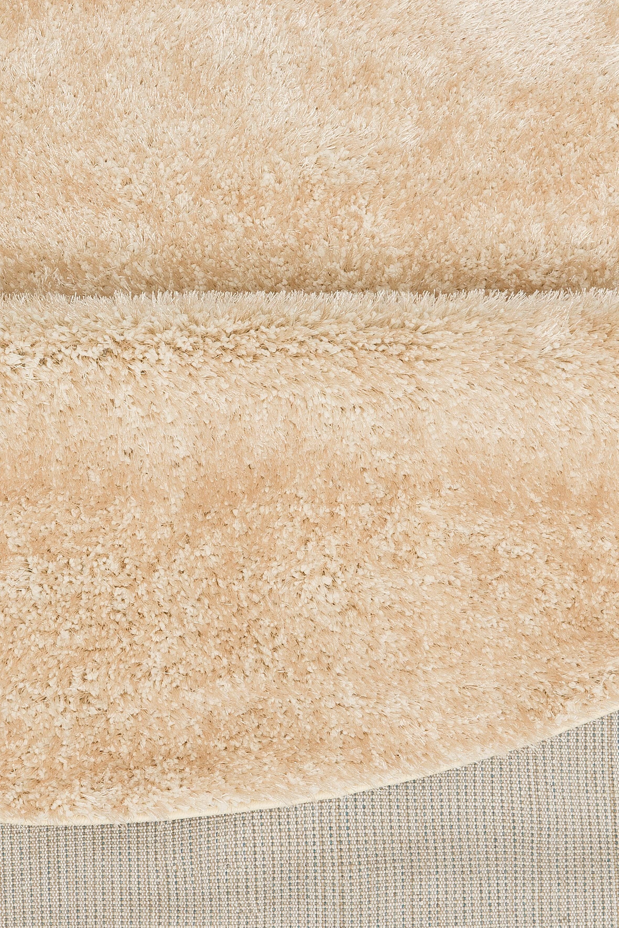 Hochflor-Teppich Mikro Soft Ideal, my creme Höhe: rund, Mikrofaser, extra elegant, Uni home, mm, 30 flauschig, weich, pflegeleicht