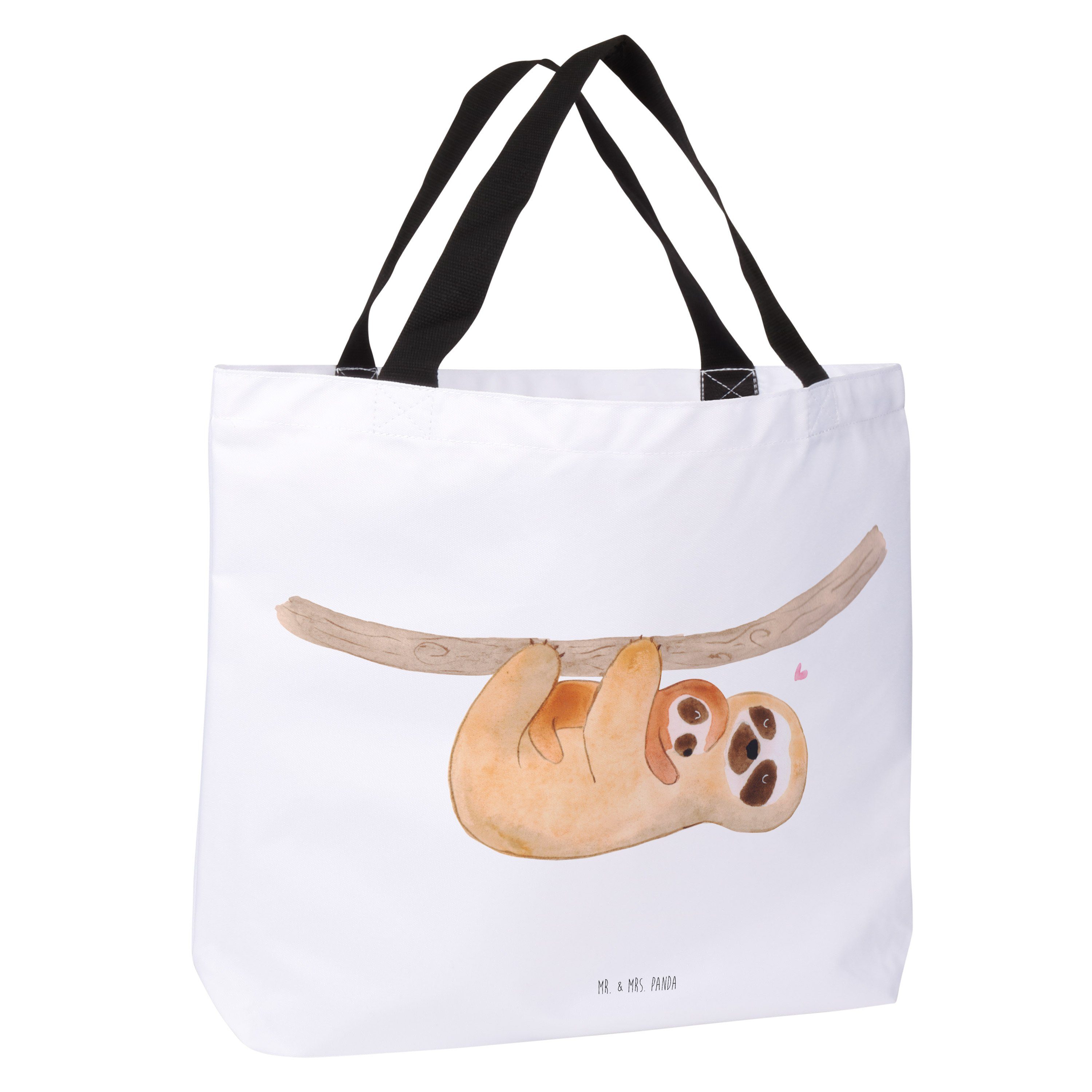 Faultier Baby, Ge - mit & Mr. Panda - Einkaufstasche, Tasche, Kind Shopper Mrs. (1-tlg) Geschenk, Weiß