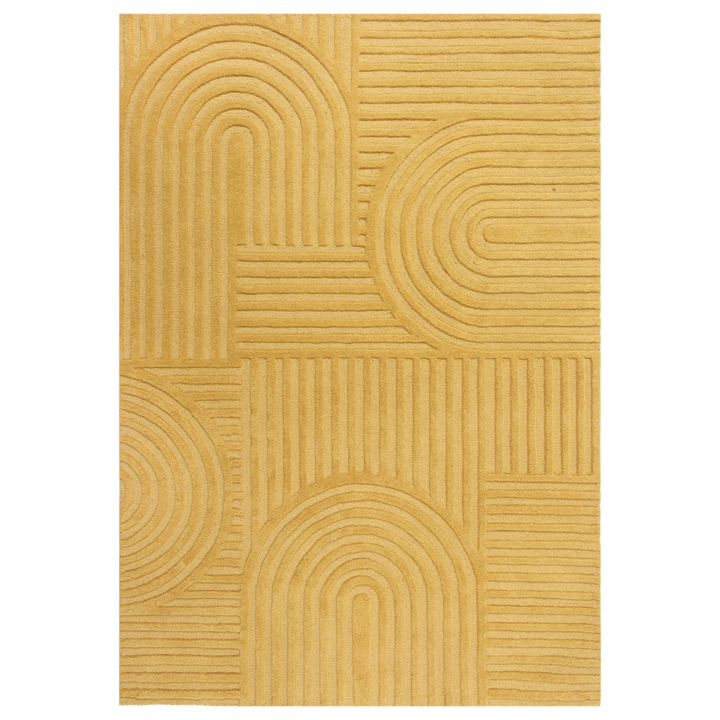 Wollteppich Wollteppich in Pastell LEVEN BLAKE, Geometrisch, Handgetuftet, KADIMA DESIGN, Rechteckig, Höhe: 14 mm