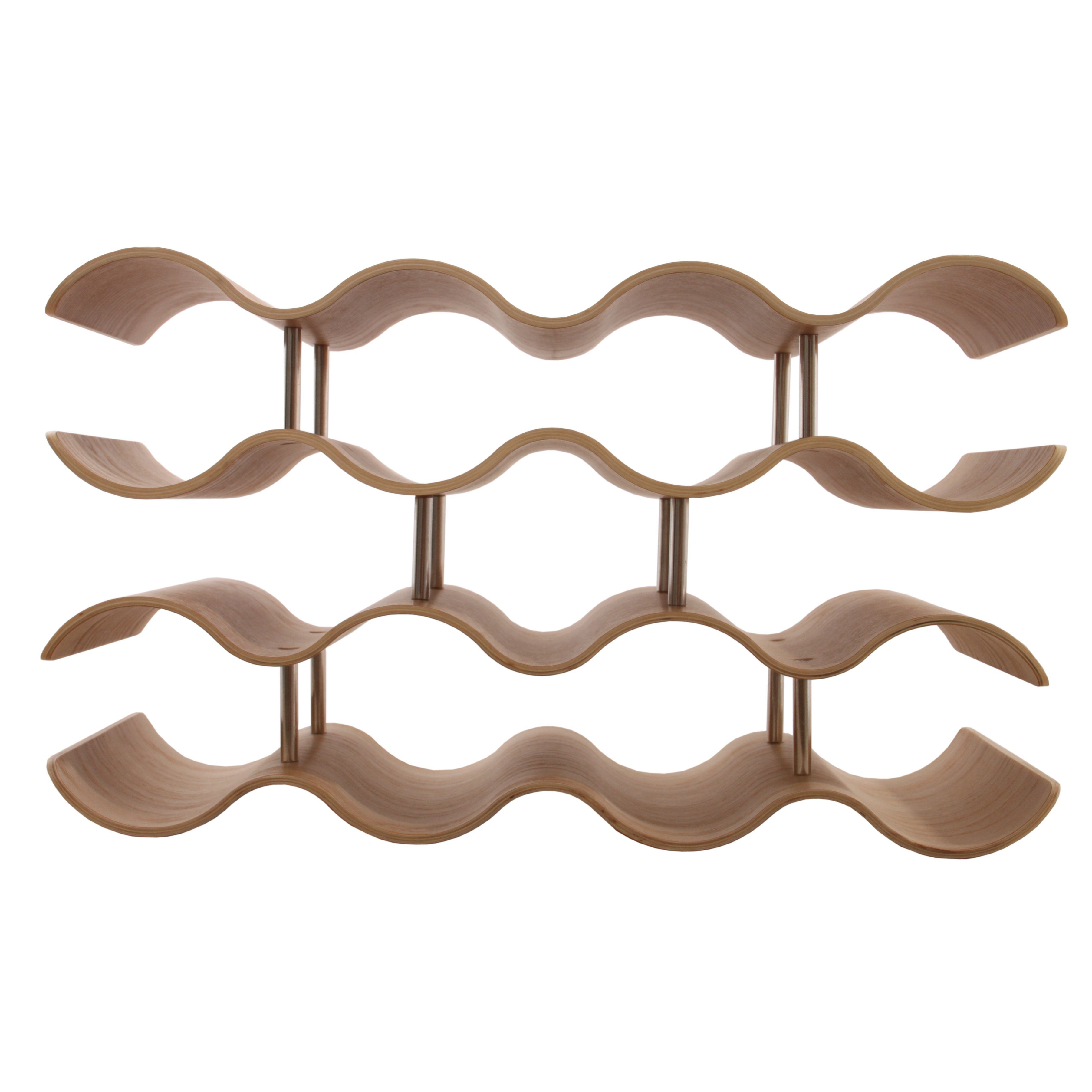 GERSO Weinregal wellenförmiges Weinregal aus Bambus-Holz