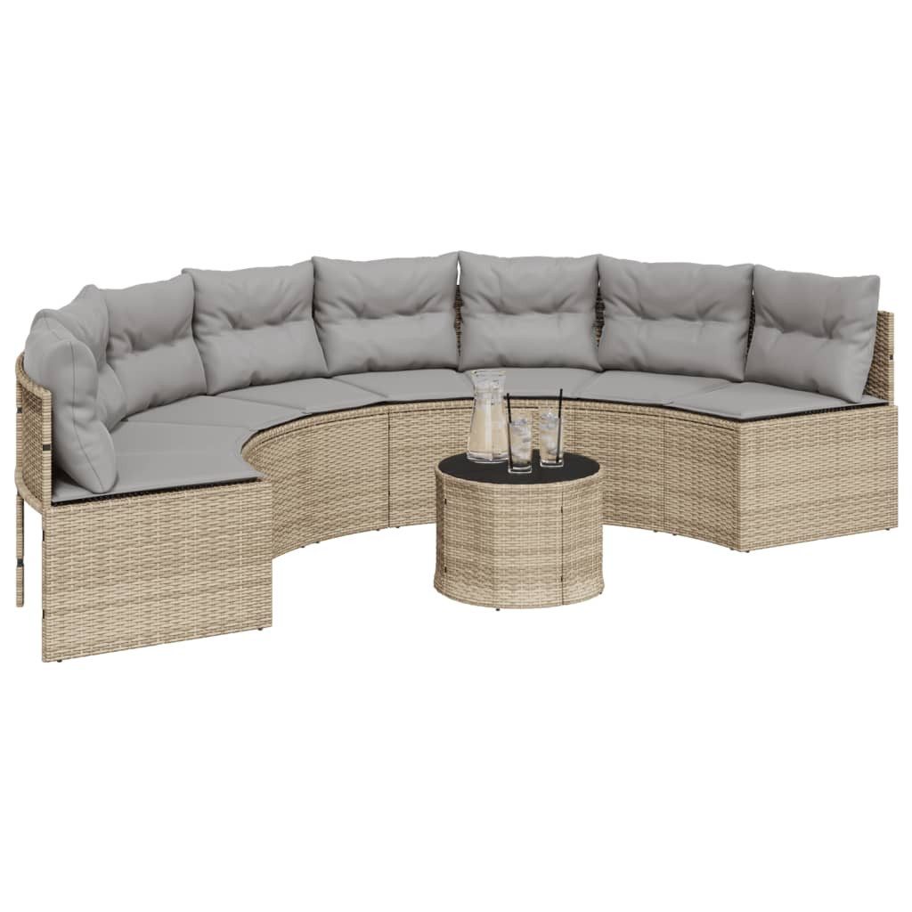 vidaXL Loungesofa Gartensofa mit Kissen Halbrund günstig online kaufen