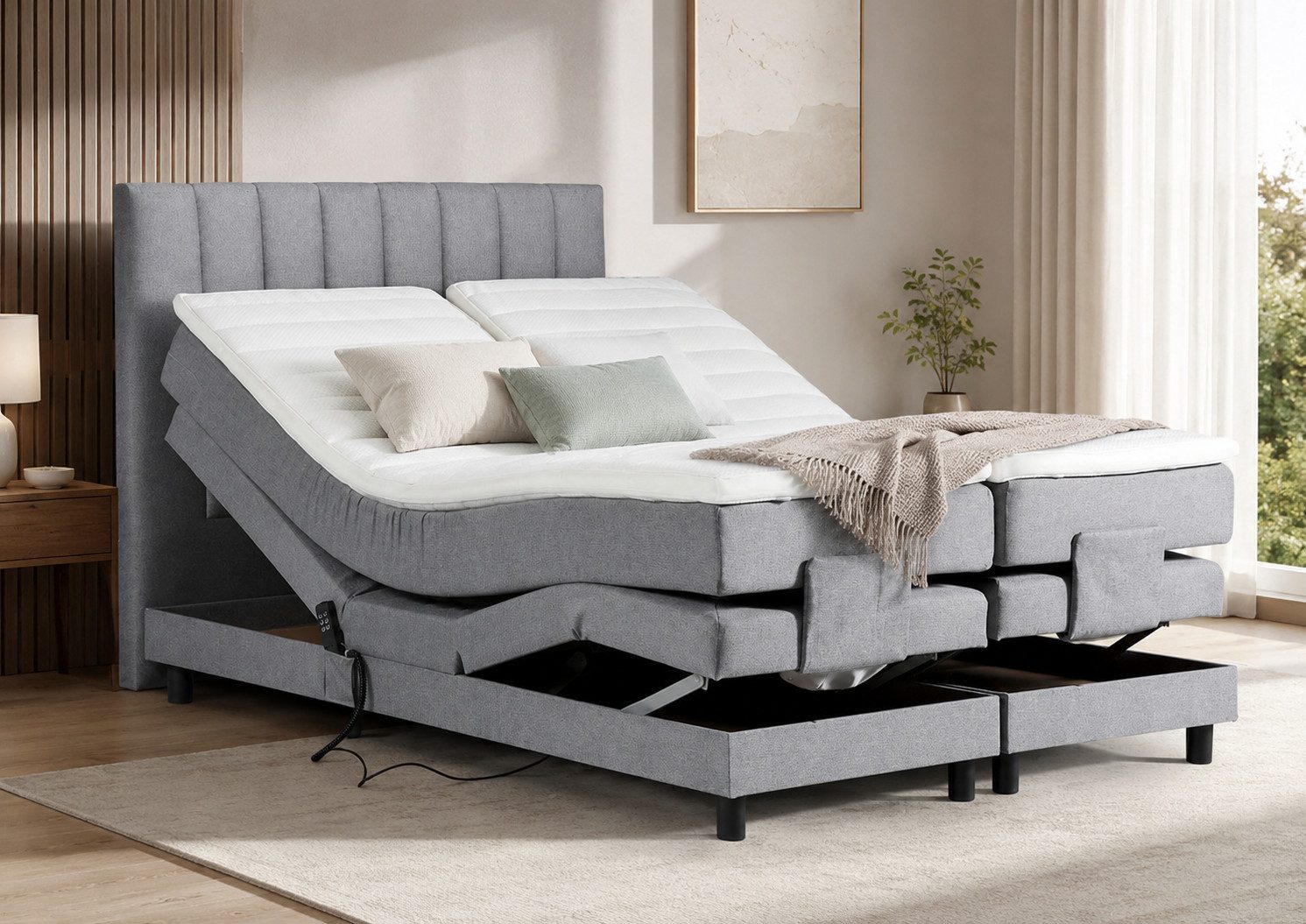 Tesla Dreams Boxspringbett Elektrisch verstellbar Emotion, Taschenfederkern – Gratis Montage