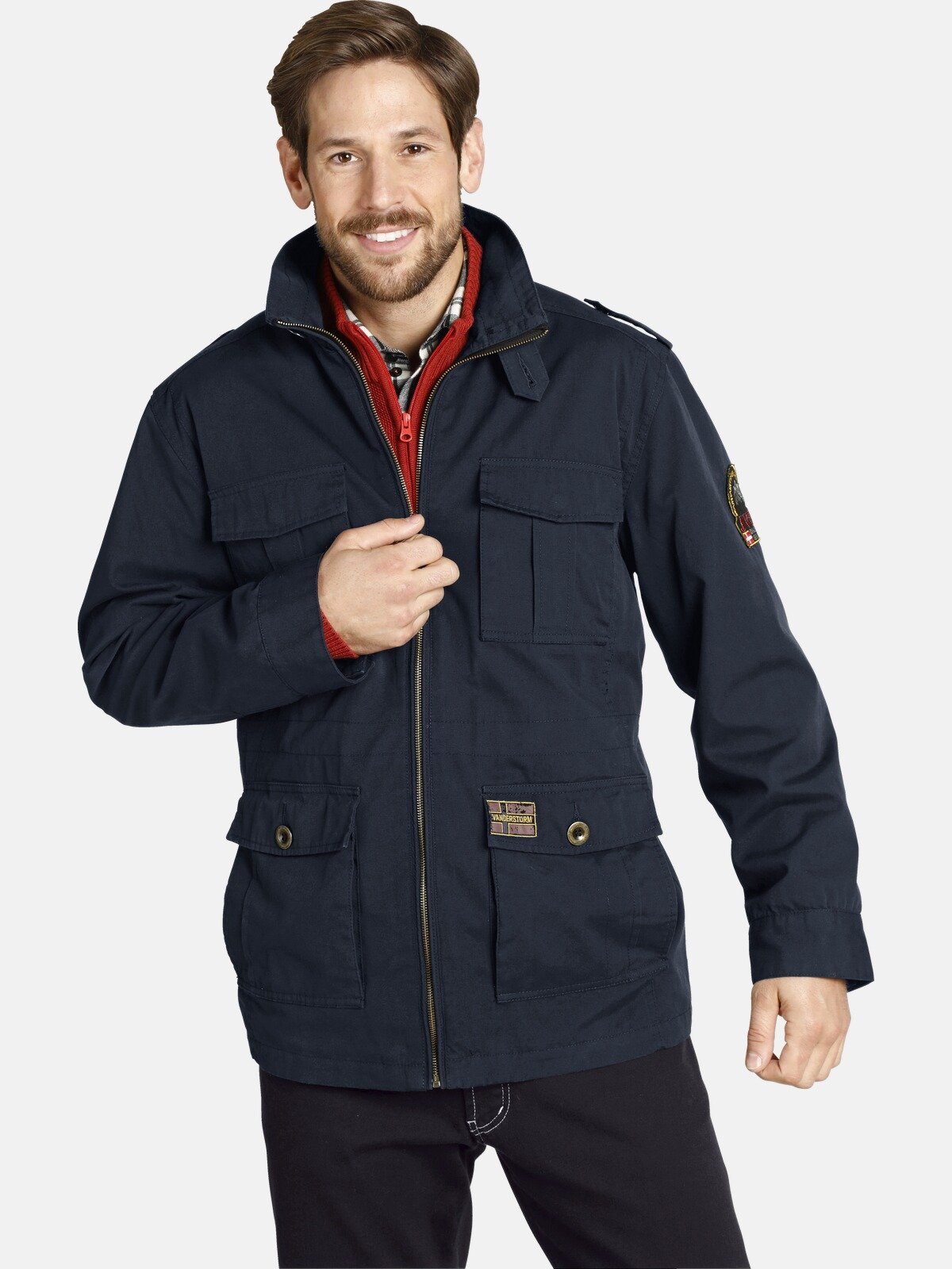 Jan Vanderstorm Fieldjacket BROR in modischem Used-Optik blau