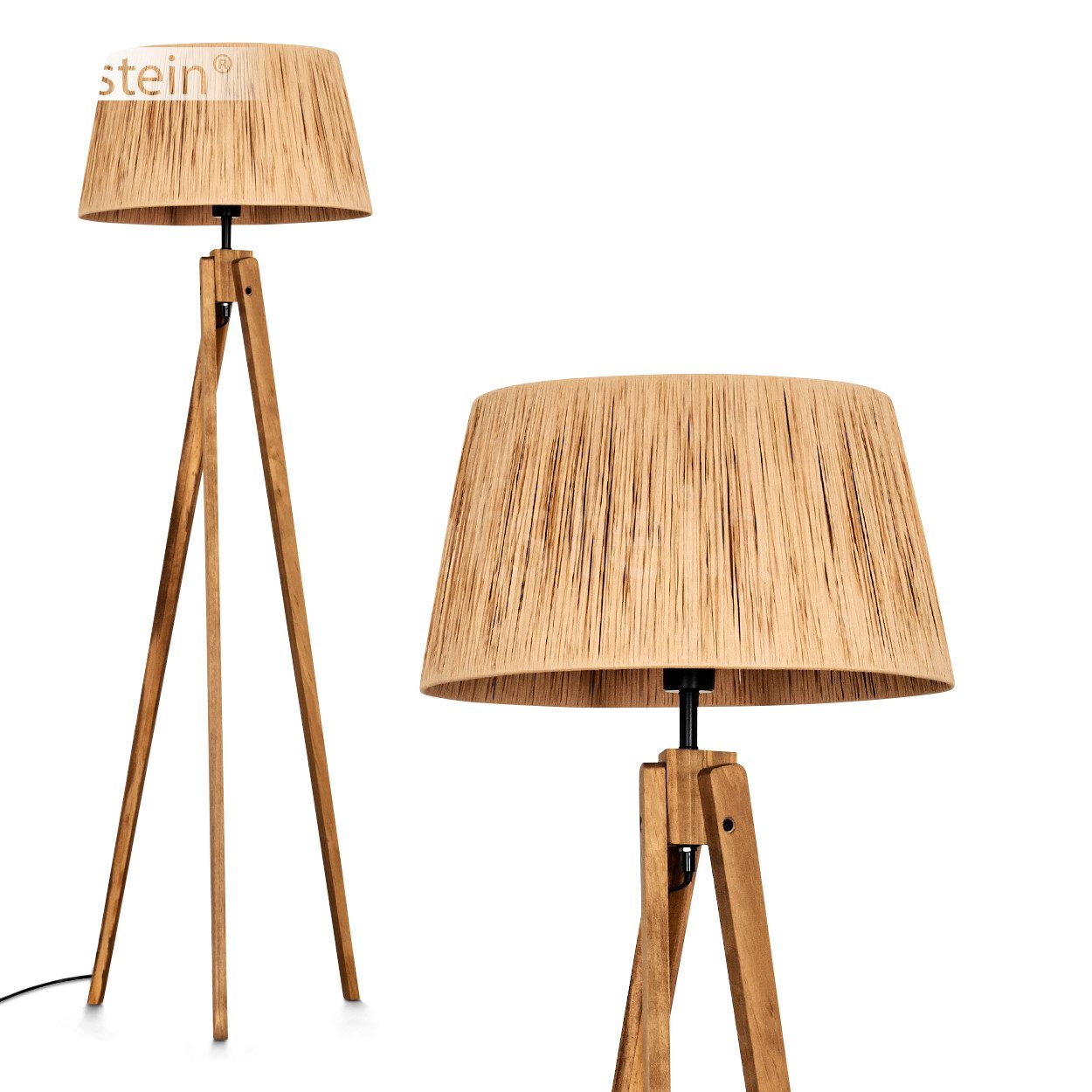 Stehlampe Stehlampe aus Holz/Bast in Naturfarben