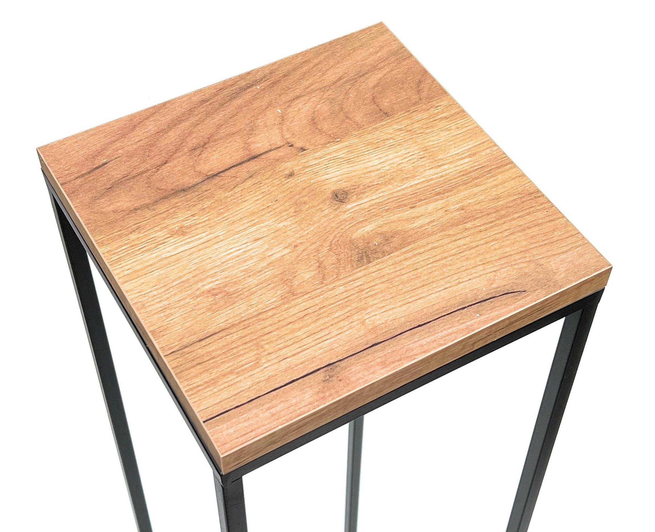 DanDiBo Blumenhocker Blumenhocker Metall Holz Schwarz Eckig 100 cm Beistelltisch Modern – Bild 3 von 5