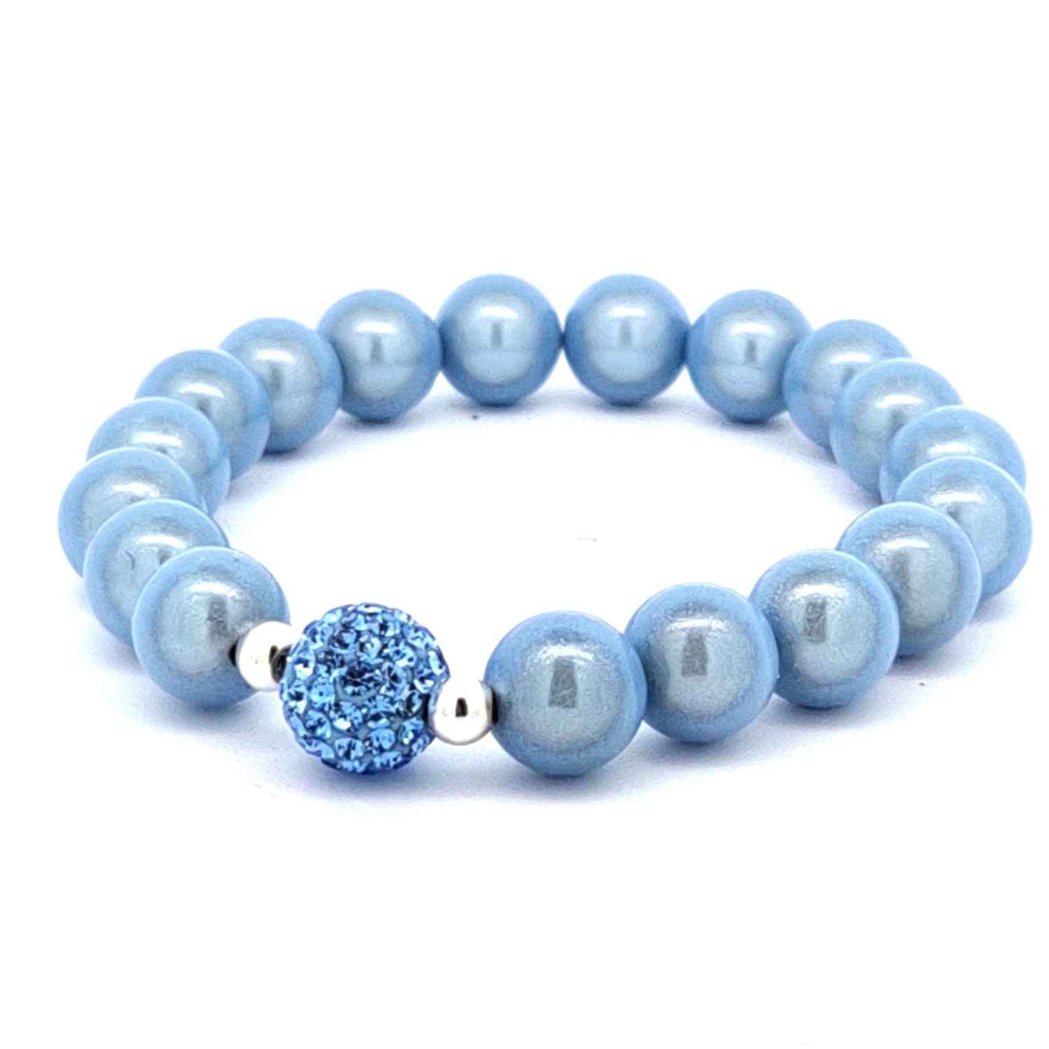 Impala Perlenarmband little Funky, leuchtende 3 D Perlen mit Shamballa Glitzerkugel