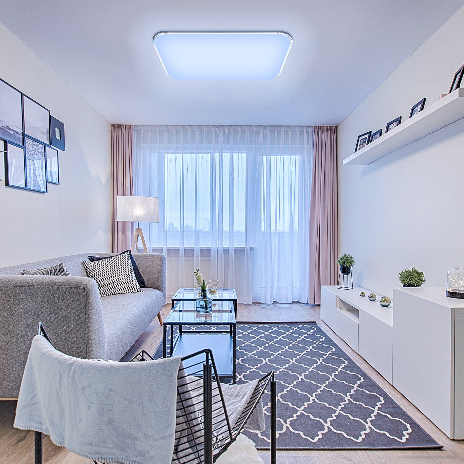 Ultraflach LED Dimmbar Wohnzimmer Deckenleuchte Kaltweiß LED weiß LED 12W-48W, Deckenlampe Warmweiß, Gimisgu fest integriert, und modern Neutralweiß