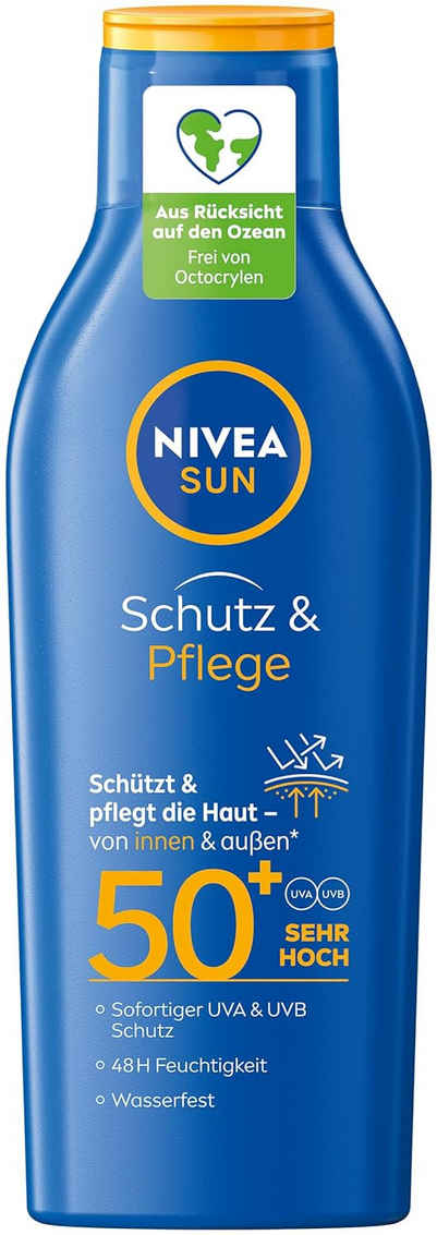 Nivea Sonnenschutzmilch Schutz & Pflege Sonnenmilch LSF 50+ (200 ml), 1-tlg.