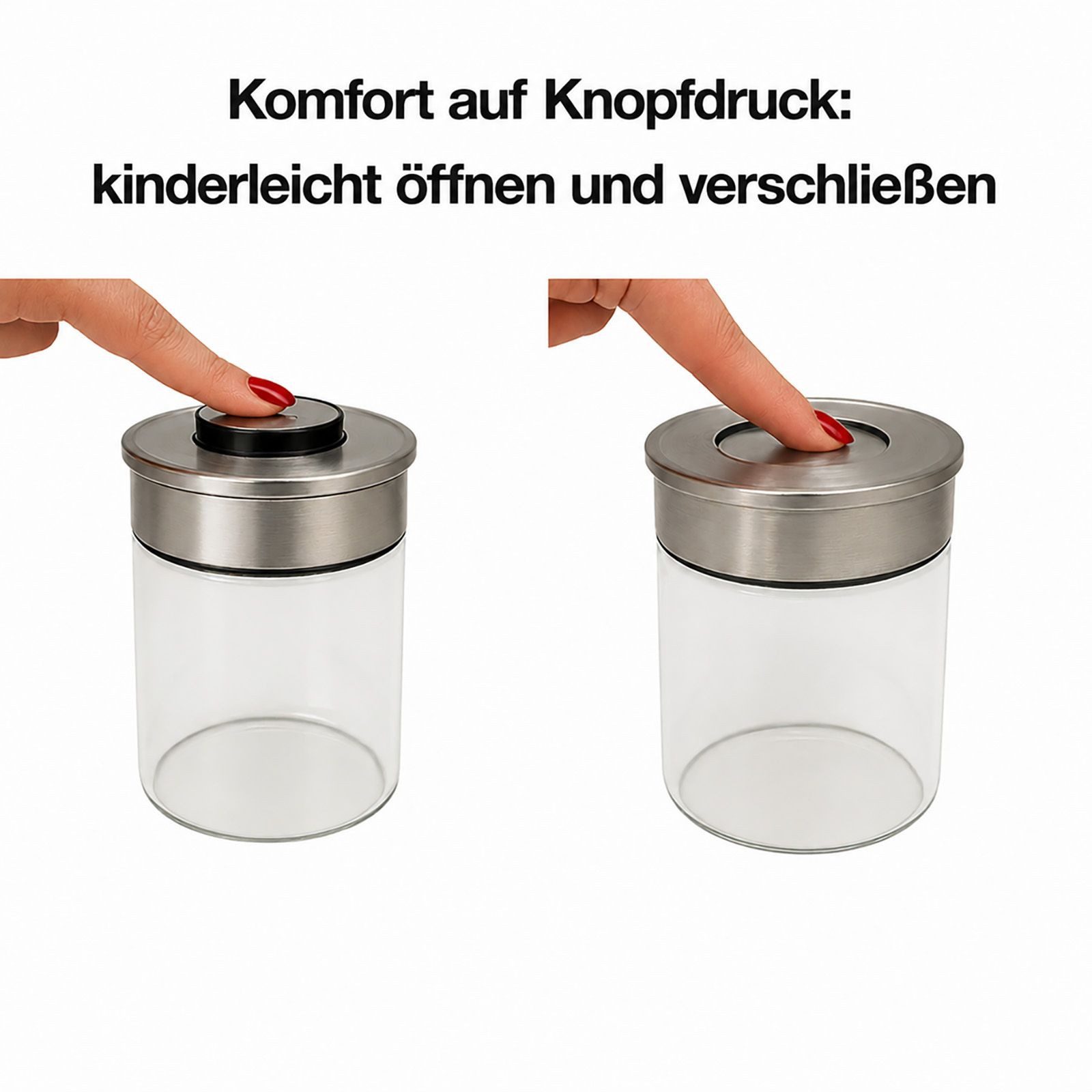 BURI Vorratsglas 6x Vakuum Vorratsdosen Glas 700ml Vorratsgläser Vakuumdeckel luftdicht, Glas – Bild 5 von 5