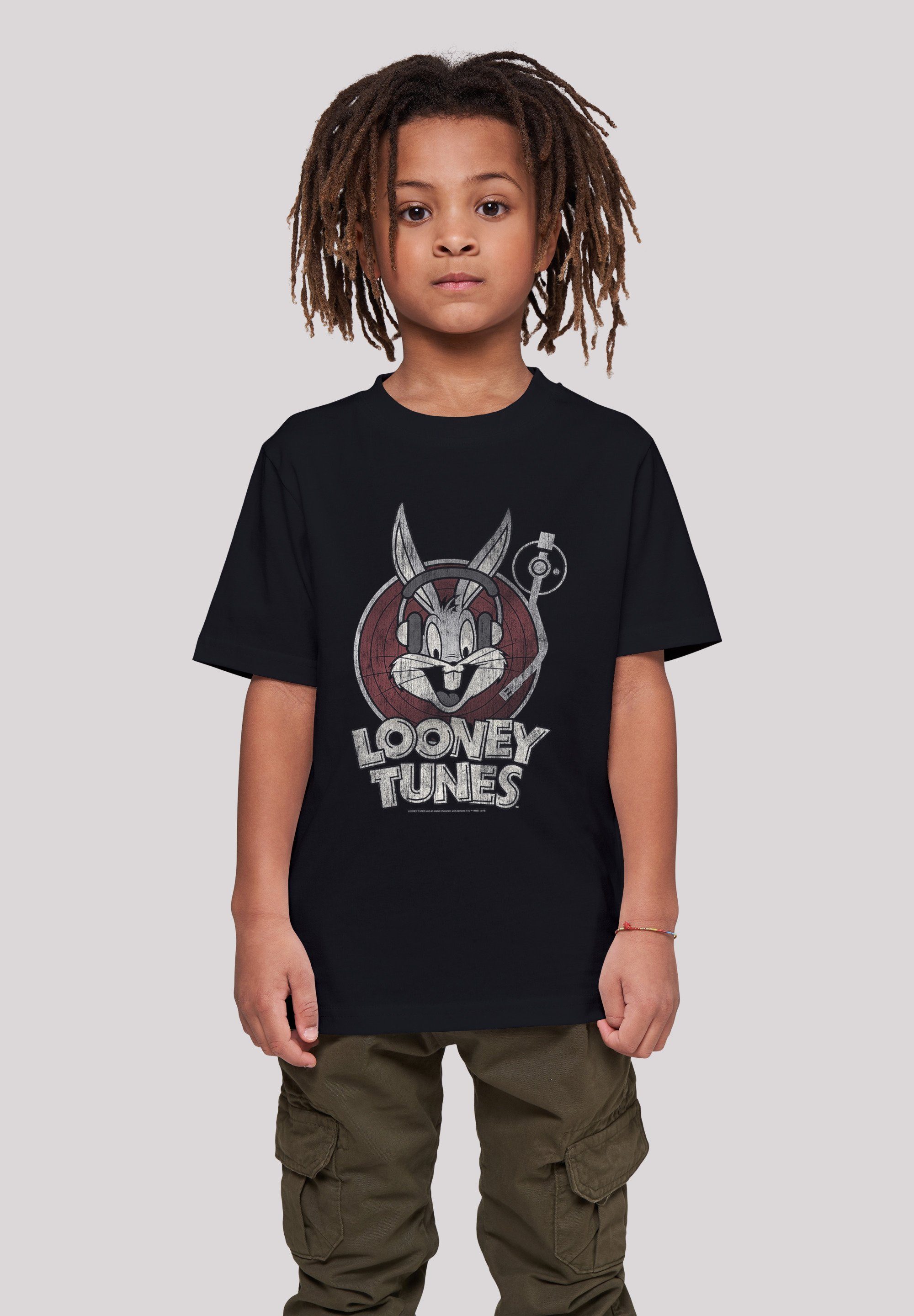 Bugs 'Looney Unisex Merch,Jungen,Mädchen,Bedruckt F4NT4STIC T-Shirt Tunes Kinder,Premium Bunny' T-Shirt schwarz