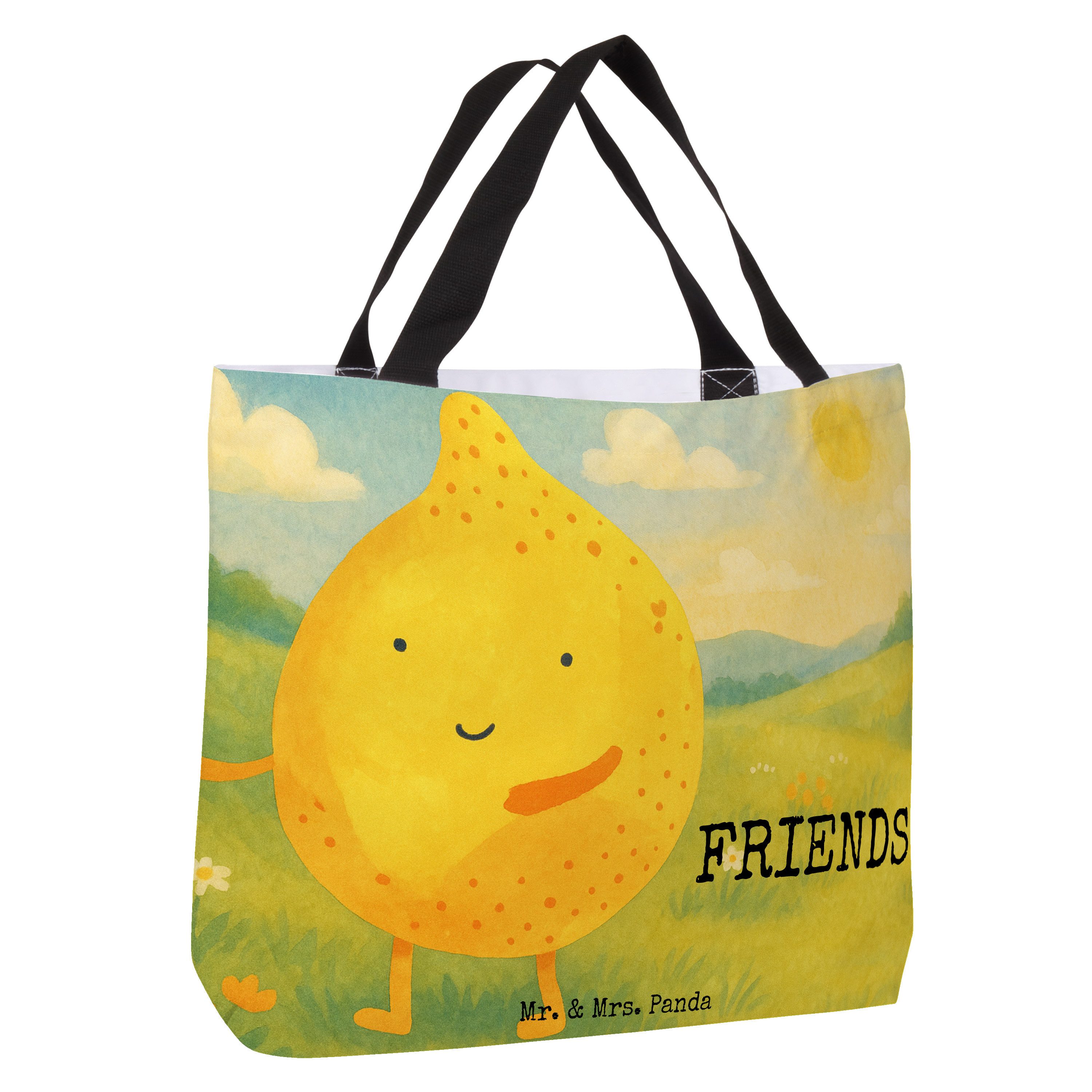 Mr. & Mrs. Panda Shopper Beste Freunde Zitrone Design, Reisetasche, Weiß, Tasche, Laptoptasche (Packung), Fehlende Keywords studententasche Tragebeutel