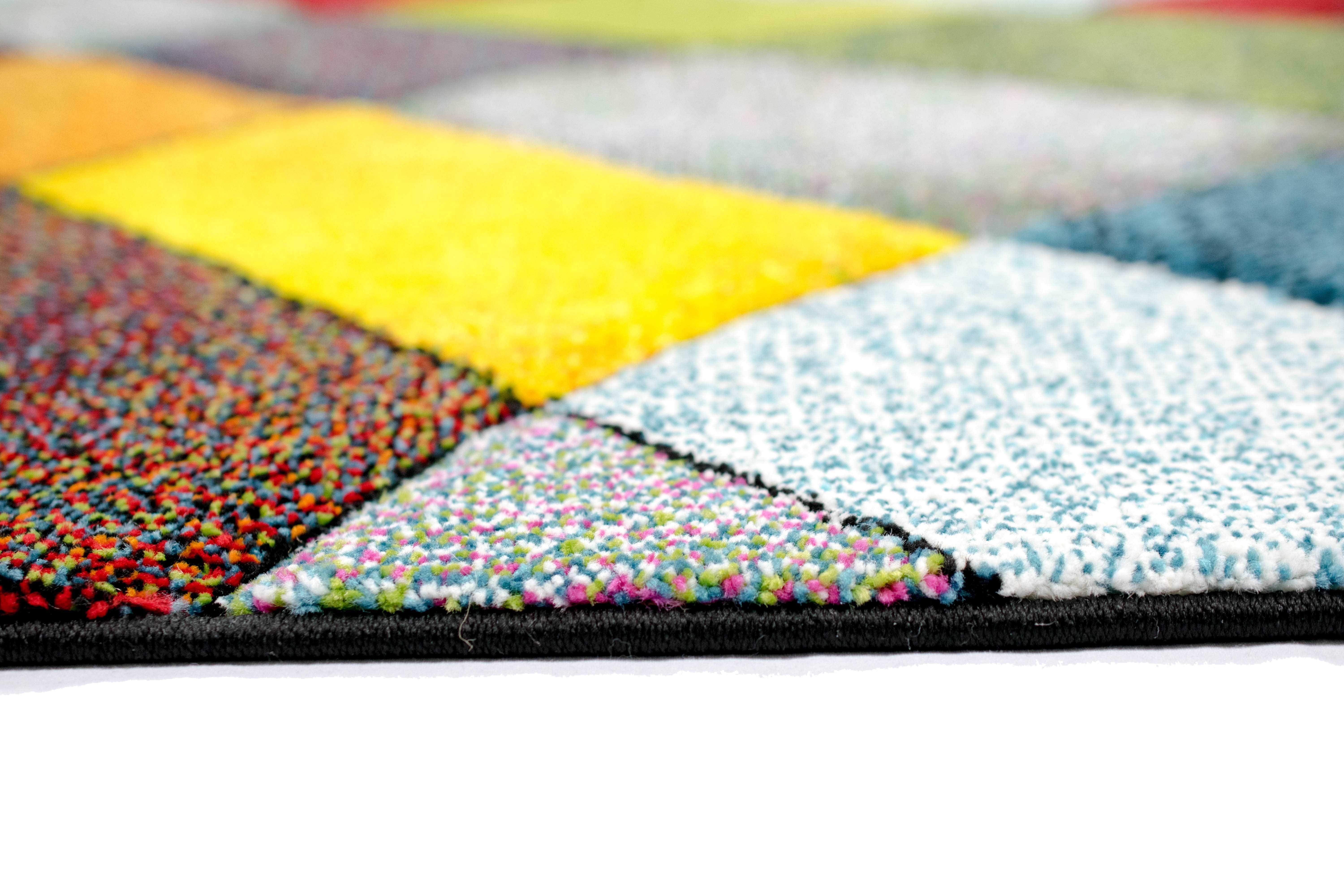 Carpetia Teppich Wohnzimmerteppich modern orange gelb grün - pflegeleicht, rechteckig, Höhe: 13 mm – Bild 5 von 5