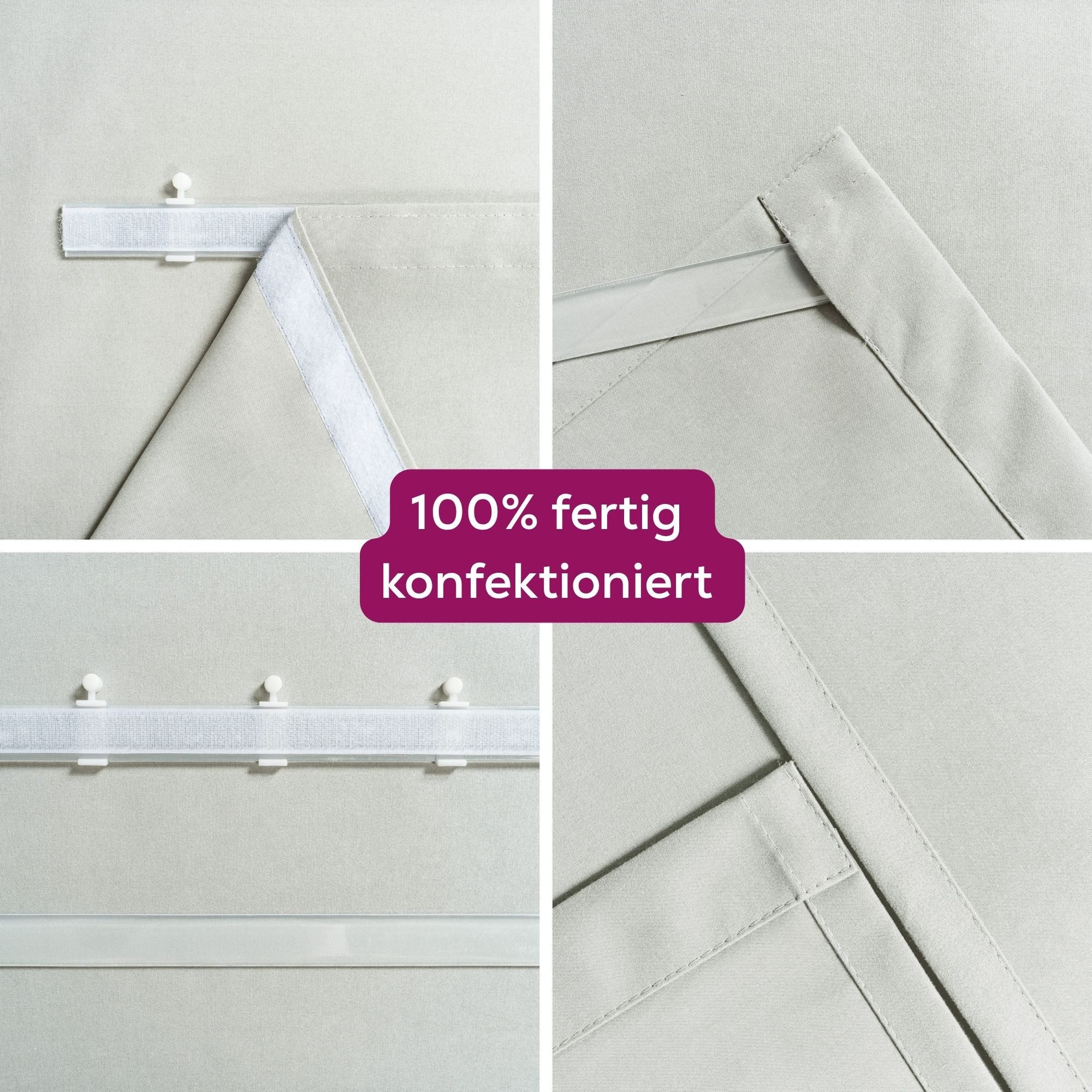 Beautex Verdunkelungsvorhang Blackout Schiebegardine blickdicht Maße 60x245 cm (1 St), blickdicht, verdunkelnd und lichtundurchlässig, inkl. Zubehör – Bild 3 von 5