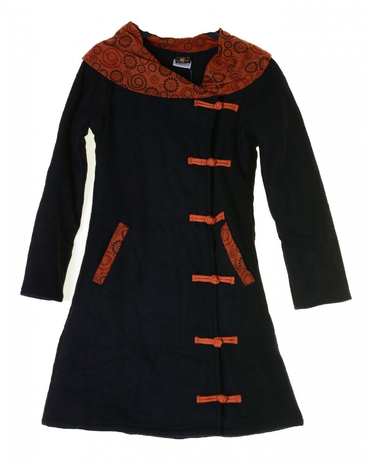 KUNST UND MAGIE Langjacke Wollmantel Jacke Mantel Goa Psy Hippie Boho