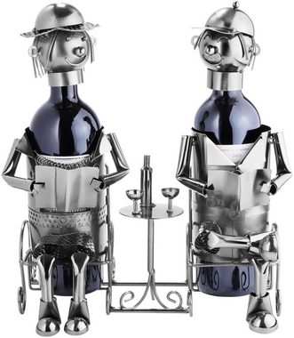 BRUBAKER Weinflaschenhalter Glückliches Ehepaar Flaschenhalter, (inklusive Grußkarte), Weinhalter Metall Skulptur, Wein Geschenk