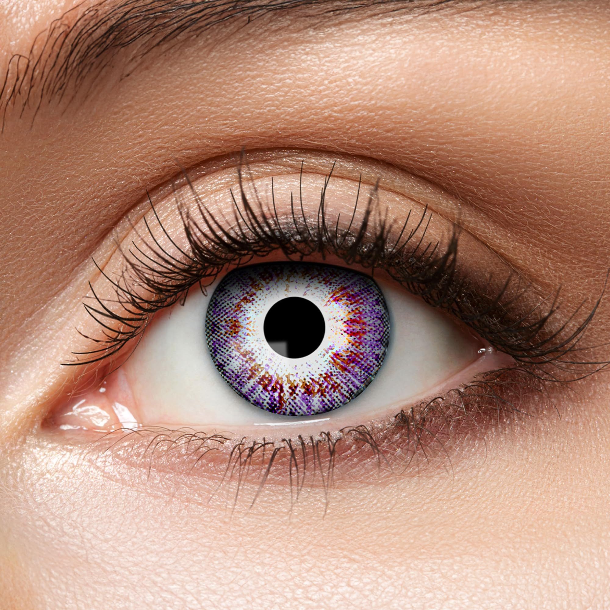 Zoelibat Kostüm Zoelibat Eyecatcher Natürliche 12 Monats-Kontaktlinsen Amethyst, auffällige Farben für Horror, Gothic, Fantasy, Cosplay Fans