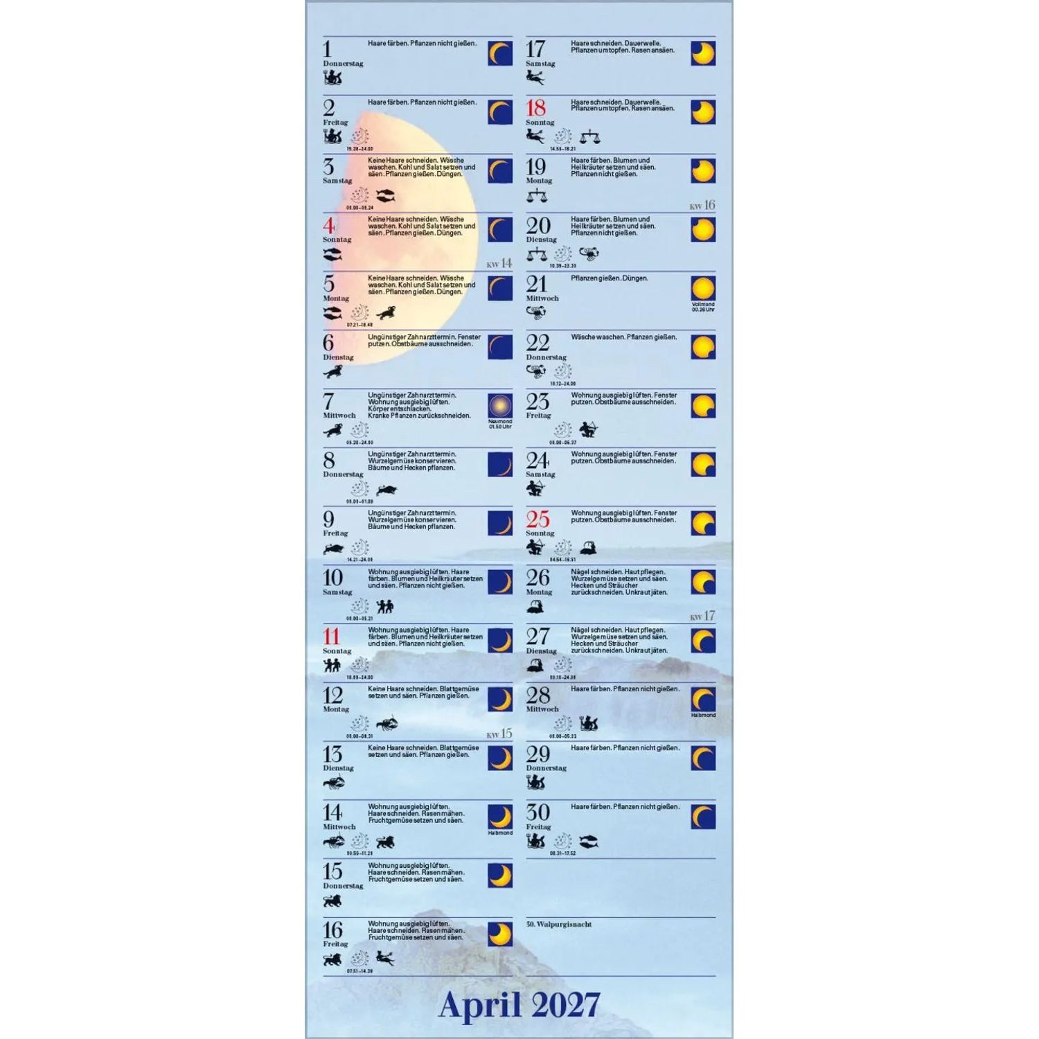 Korsch Verlag Wandkalender Mond-Planer 2027 – Bild 5 von 5