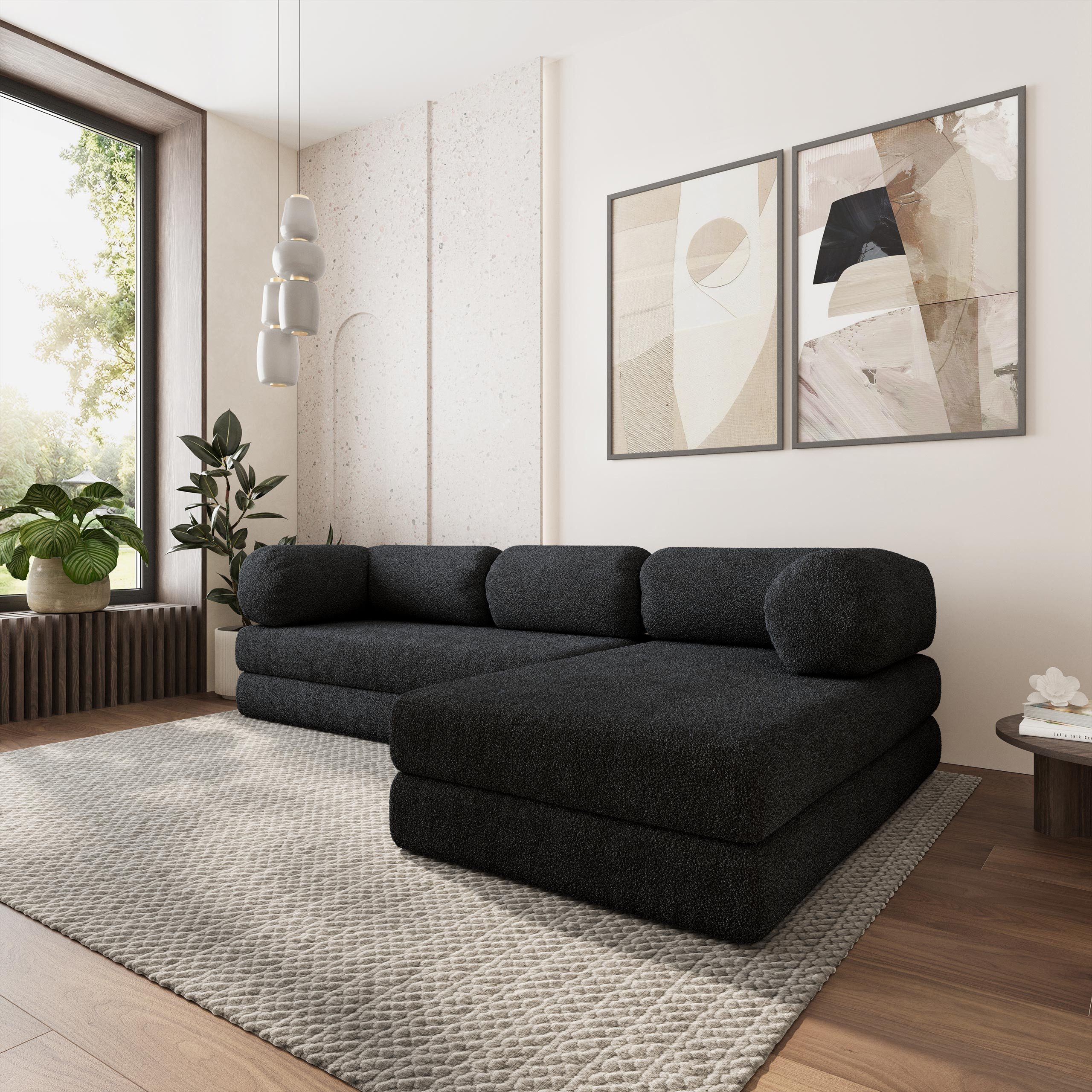 Masseno Ecksofa KELI modulares Boneless Sofa mit Schlaffunktion