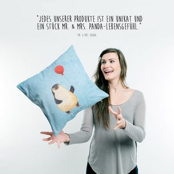 Mr. & Mrs. Panda Dekokissen Pinguin Luftballon - Eisblau - Geschenk, Geschenk Freundin, Liebe, Mo