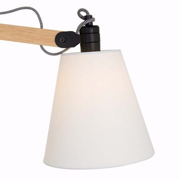 Steinhauer LIGHTING Wandleuchte, Wandlampe Wandleuchte Holzlampe schwenkbar Wohnzimmerleuchte Textil