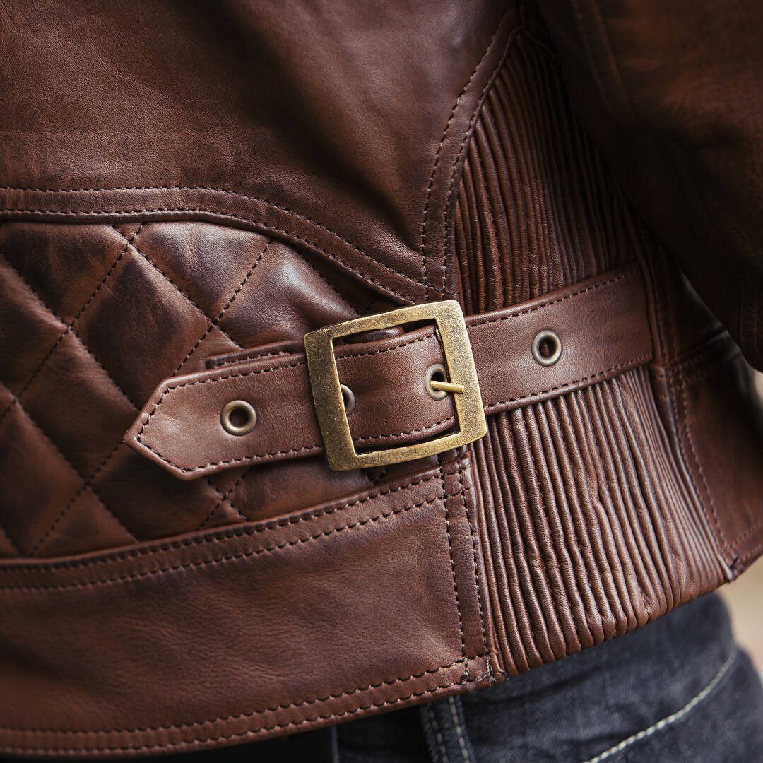 Merlin Motorradjacke Chester D3O Cafe Motorrad Lederjacke Atmungsaktiv protektoren herausnehmbares reißverschluss