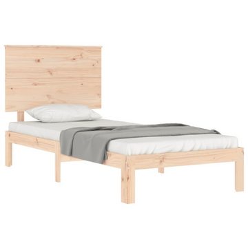 vidaXL Bett Massivholzbett mit Kopfteil