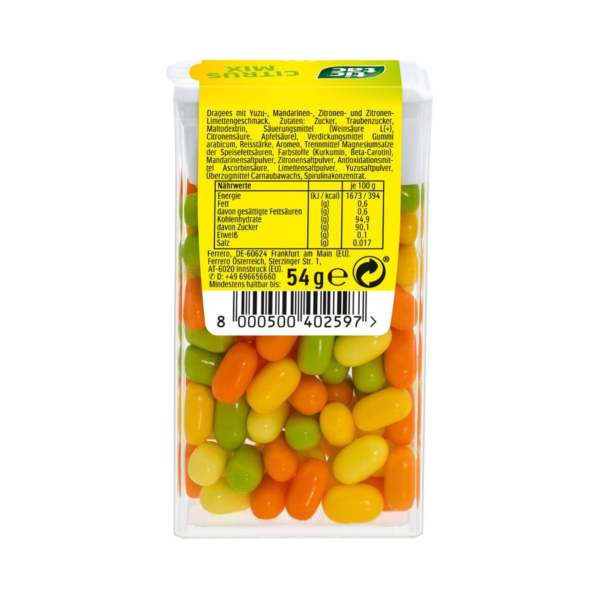 tic tac Süßigkeit, tic tac Citrus Mix Zitrone Yuzu Mandarine Zitrone Limette 54g