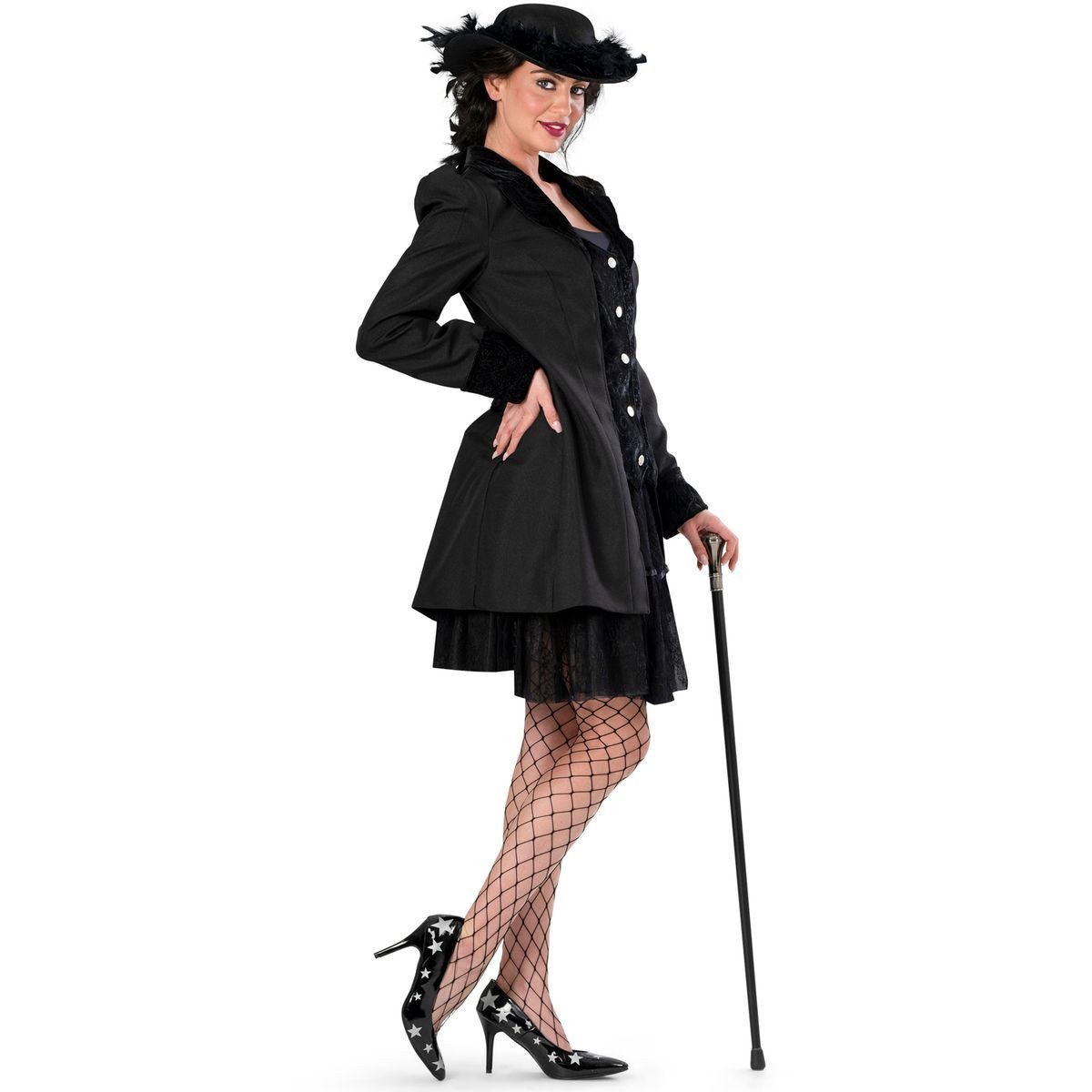 Funny Fashion Kostüm Gothic Jacke Schwarz für Damen Barock