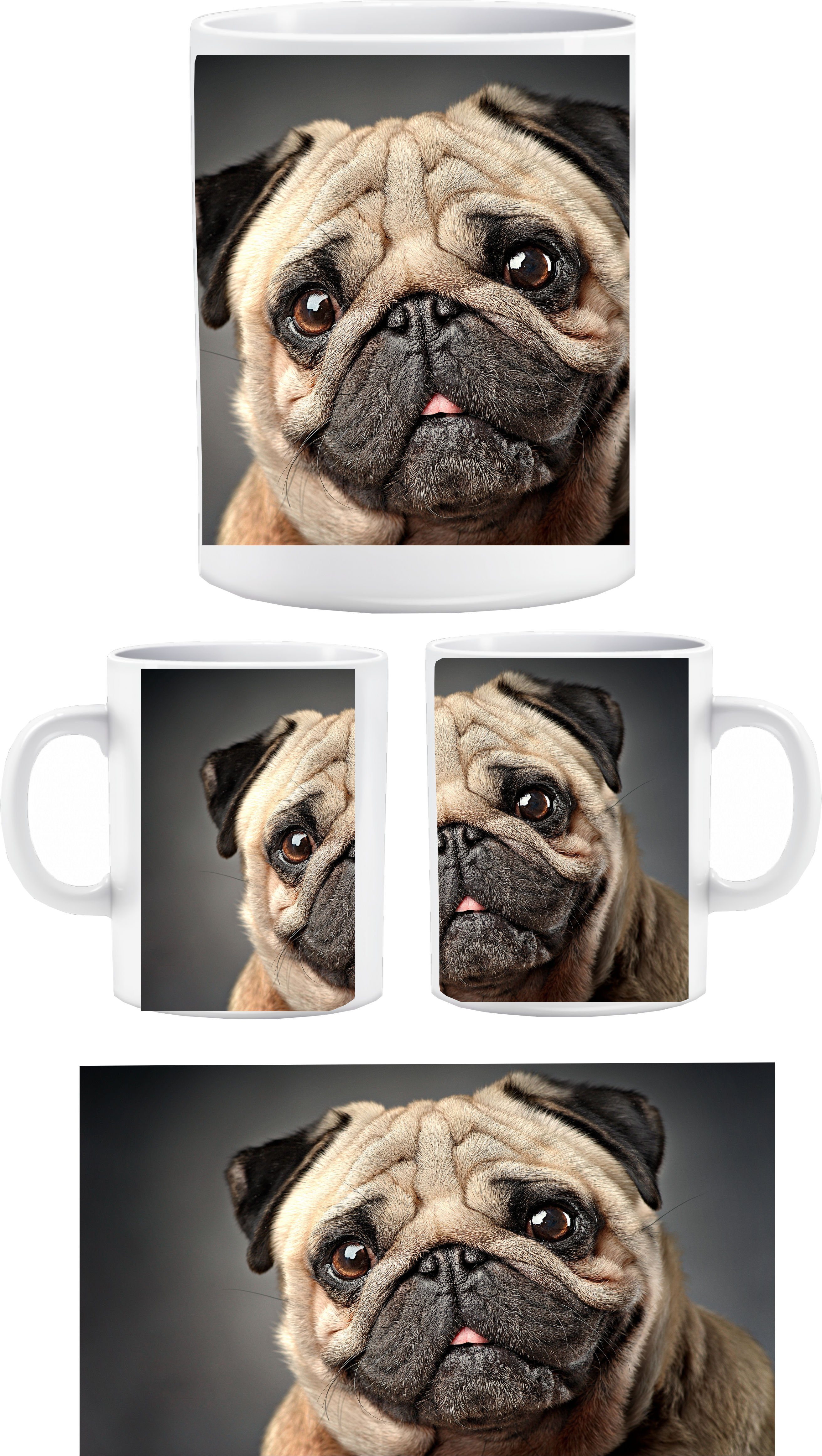 Wandtattoodesign Tasse Tasse mit Druck Mops Hund, mit Druck Hund Mops