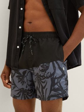 TOM TAILOR Badehose Badeshorts mit Palmenprint