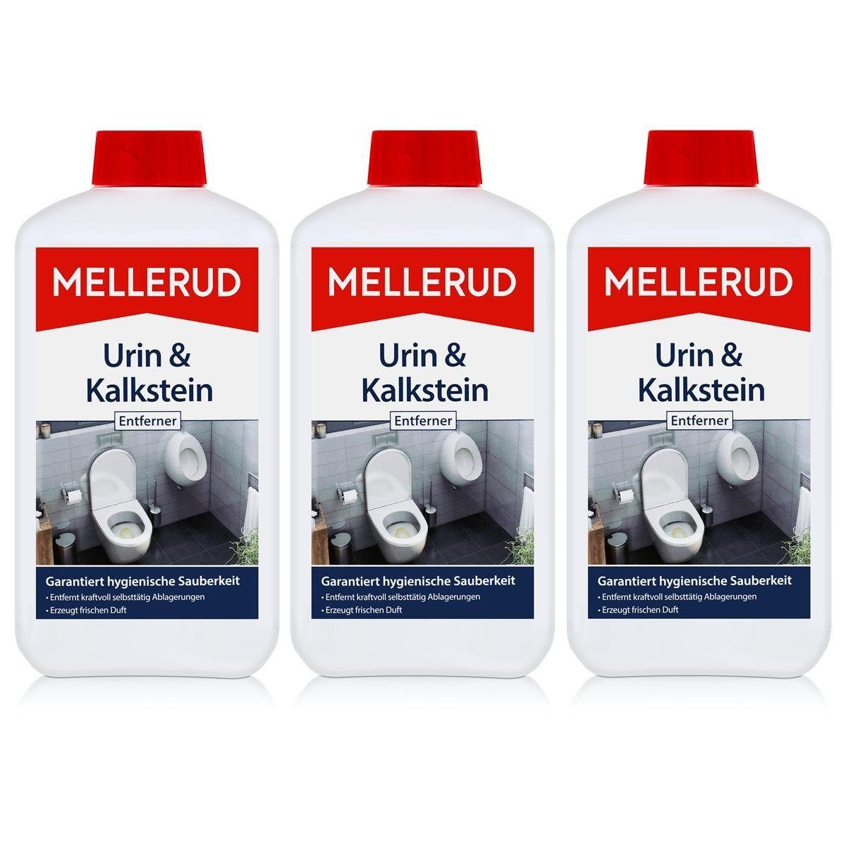 Mellerud 3x Mellerud Urin und Kalkstein Entferner 1L Spezialwaschmittel